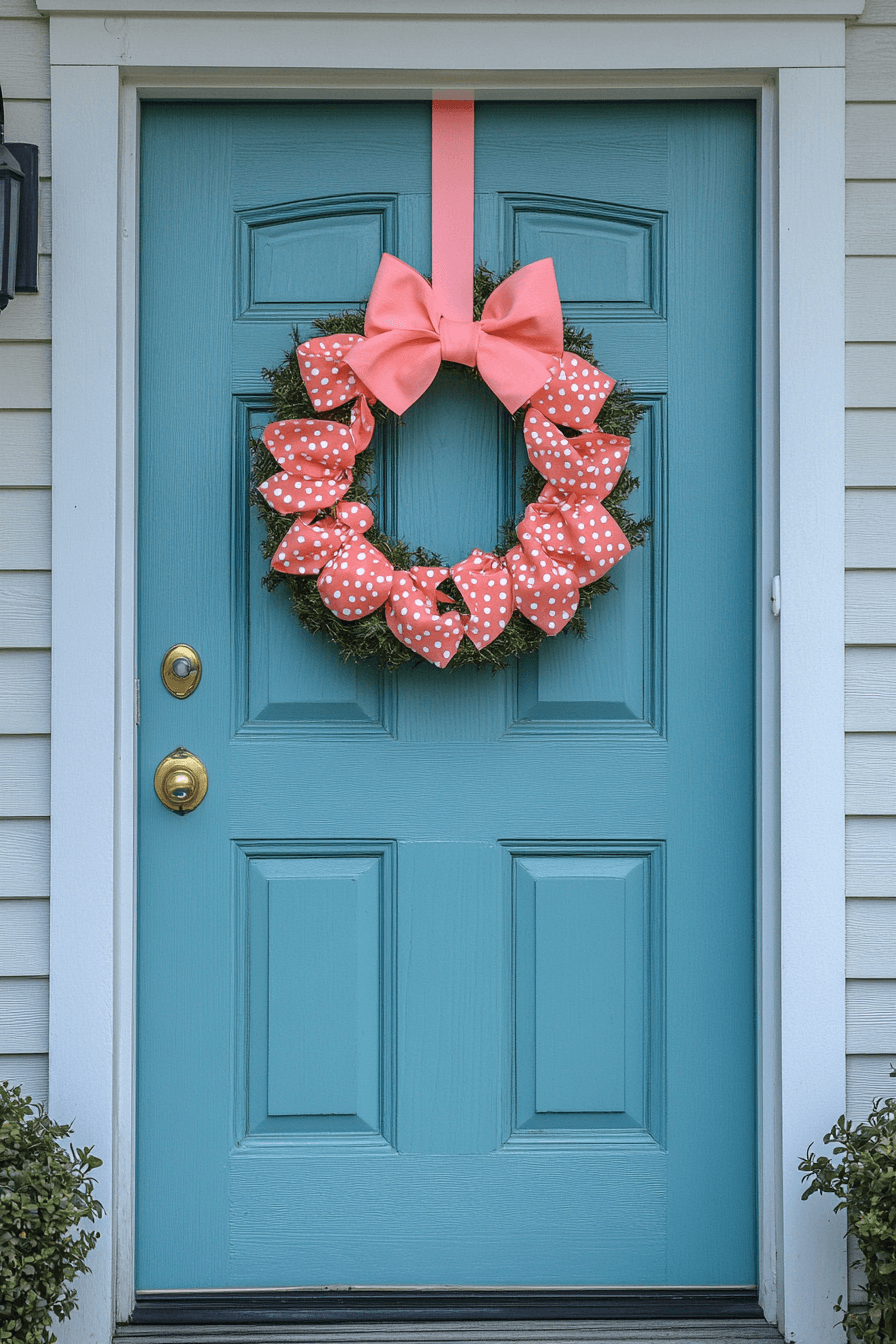 22+ Easter Wreaths for Front Door That Feel Playful and Chic 8 Polka Dot Joy Wreath