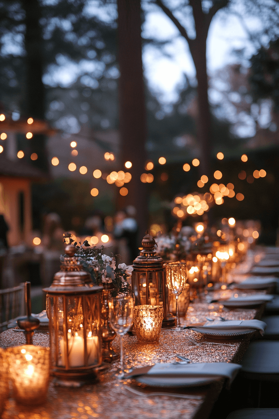 18+ Garden Party Decor Ideas That Bring Elegance to Outdoor Gatherings 8 Shimmering Garden Glamour