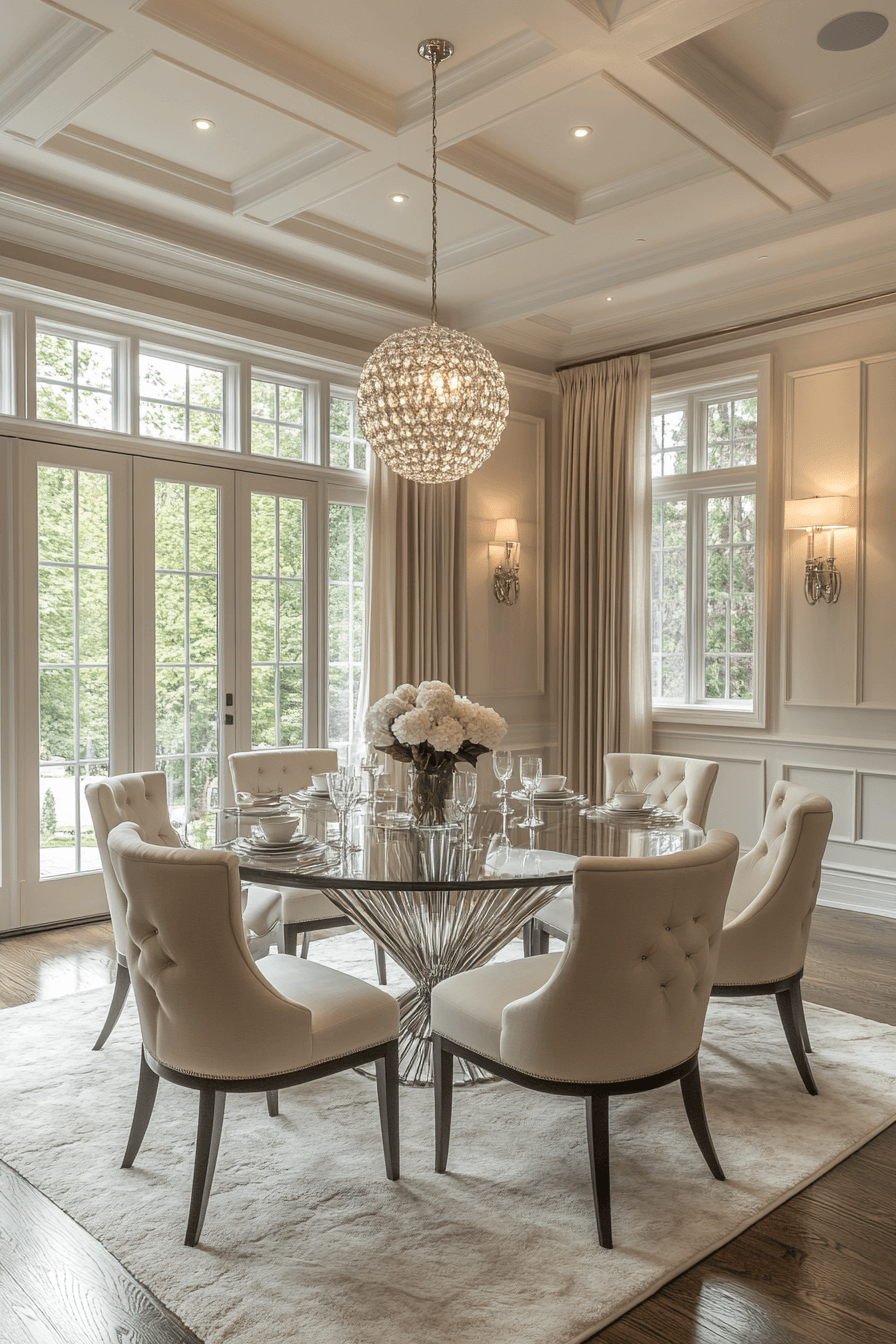 25+ Luxury Dining Room Inspiration for a Dreamy Holiday Setting 8 Sophisticated Architectural Lines