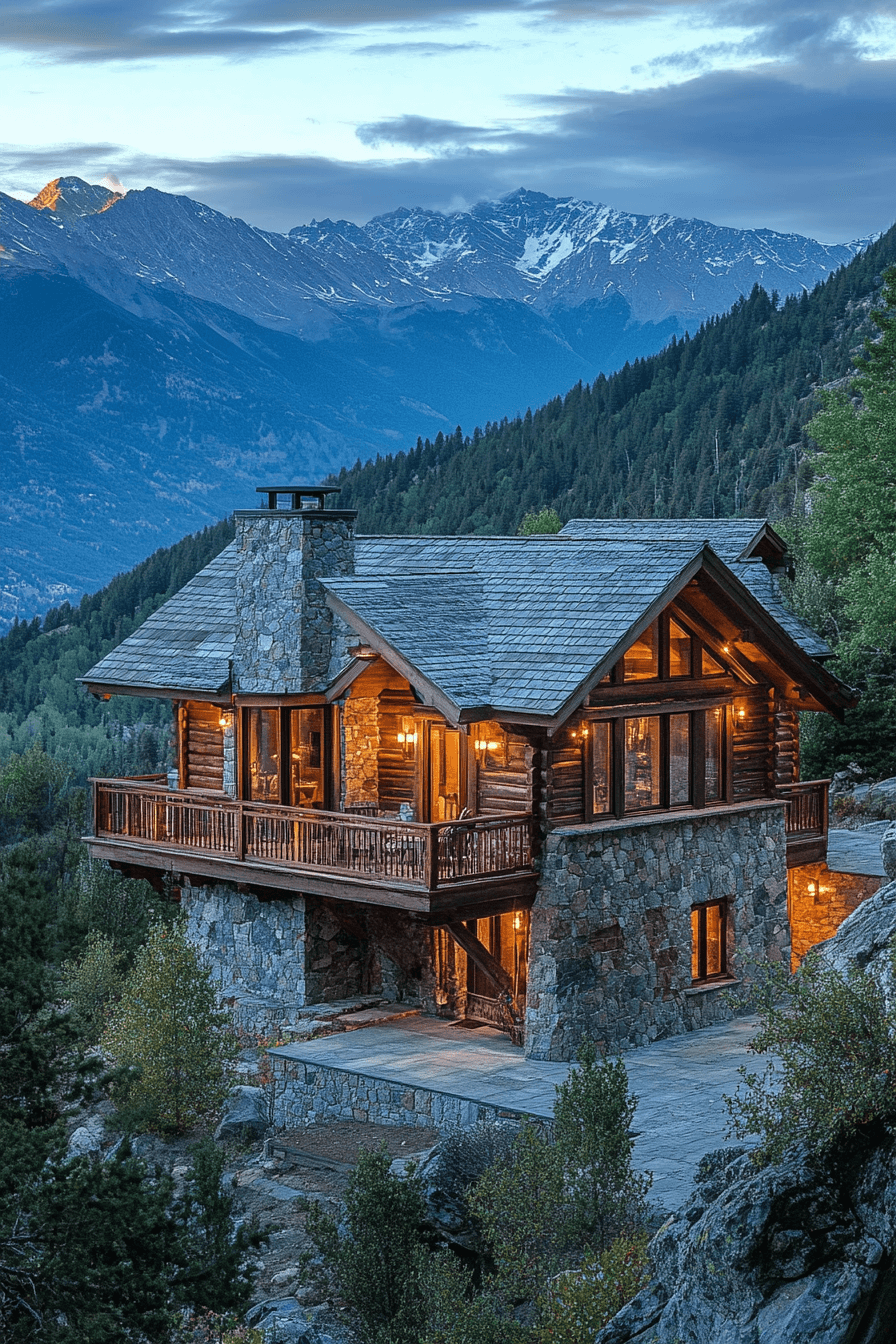 16+ Small Cabin Exterior Inspiration for Creating Your Dream Getaway 8 Summit View Retreat