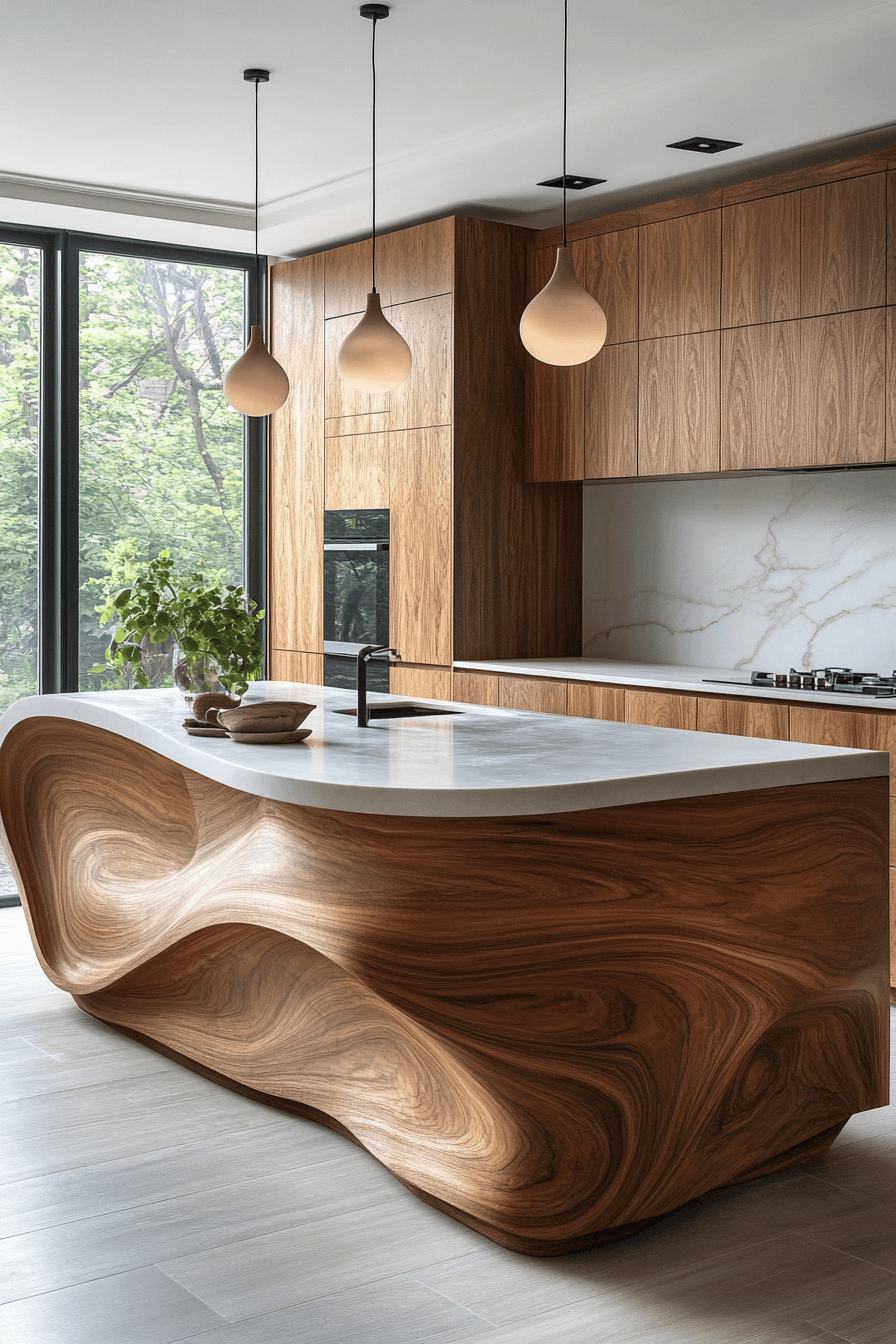 19+ Mid Century Modern Kitchen Ideas That Blend Retro and Timeless Style 8 Wood Wave Kitchen
