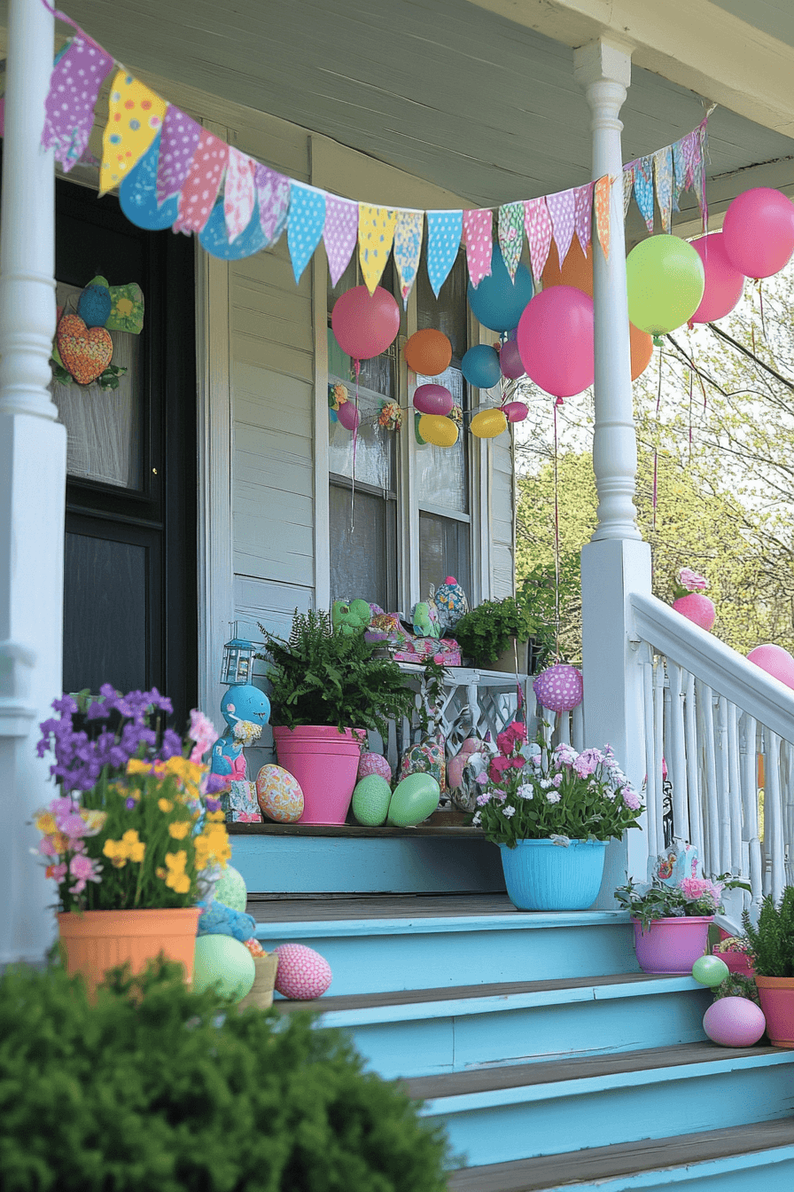 23+ Easter Porch Decor Inspiration That Captures the Spirit of Spring 9 Banner And Balloon Bash