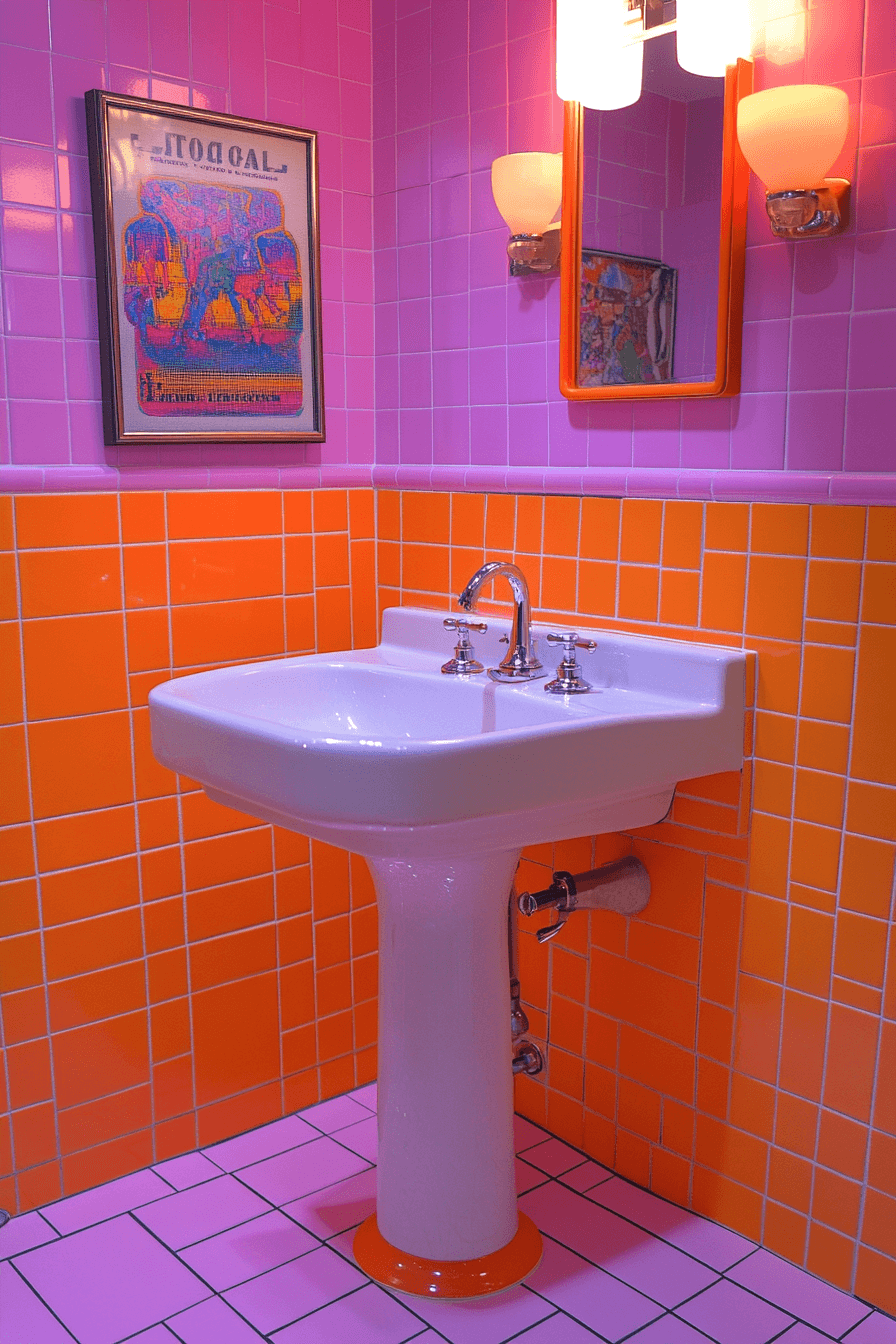 18+ Vintage Modern Bathroom Designs That Capture Classic Elegance With Modern Flair 9 Bold Retro Chic Bathroom