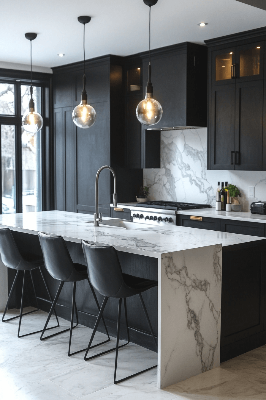 24+ Black and White Modern Kitchen Ideas That Spark Everyday Inspiration 9 Bright And Airy White Marble Kitchen Designs