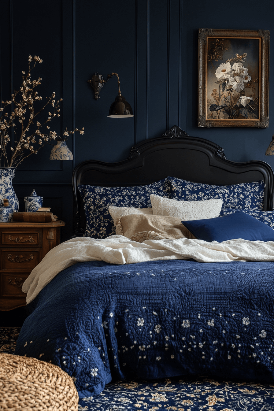 23+ Blue Boho Girls Bedroom Inspiration for a Dreamy Retreat 9 Classic Navy