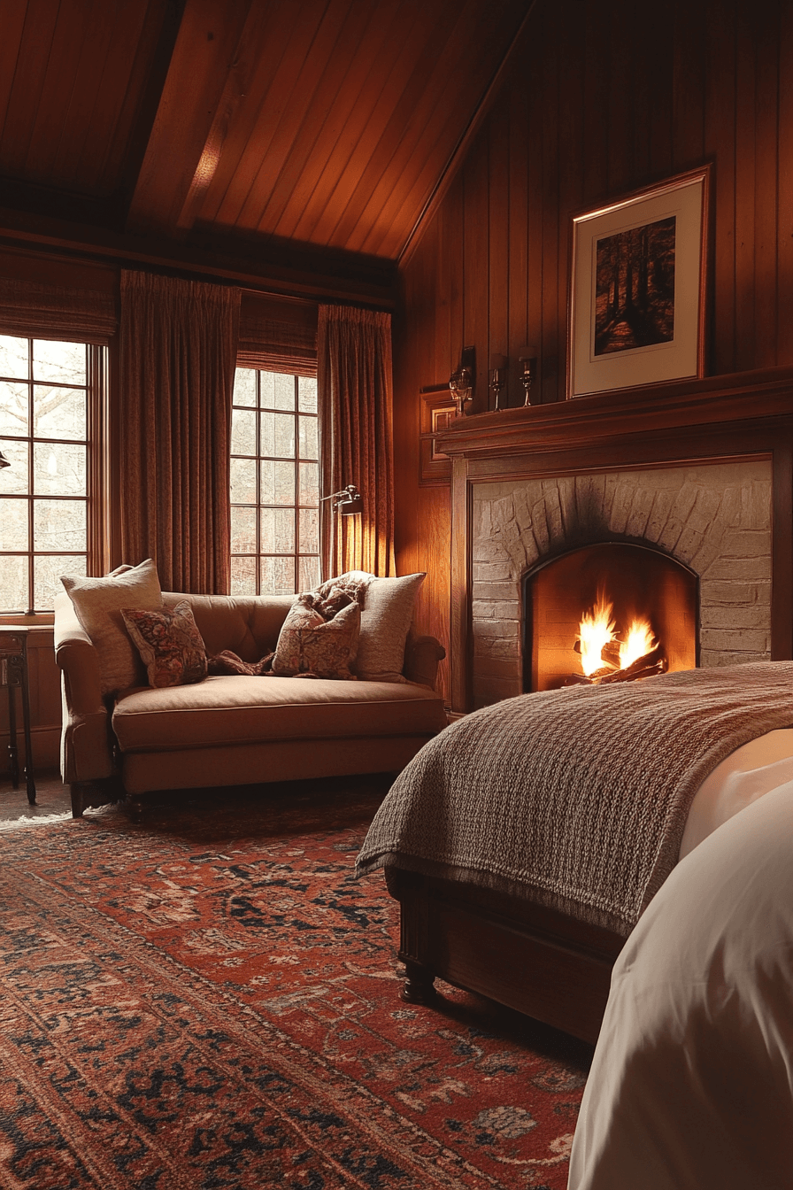 25+ Romantic Bedroom Ideas for a Budget-Friendly Romantic Makeover 9 Cozy Fireside Retreat
