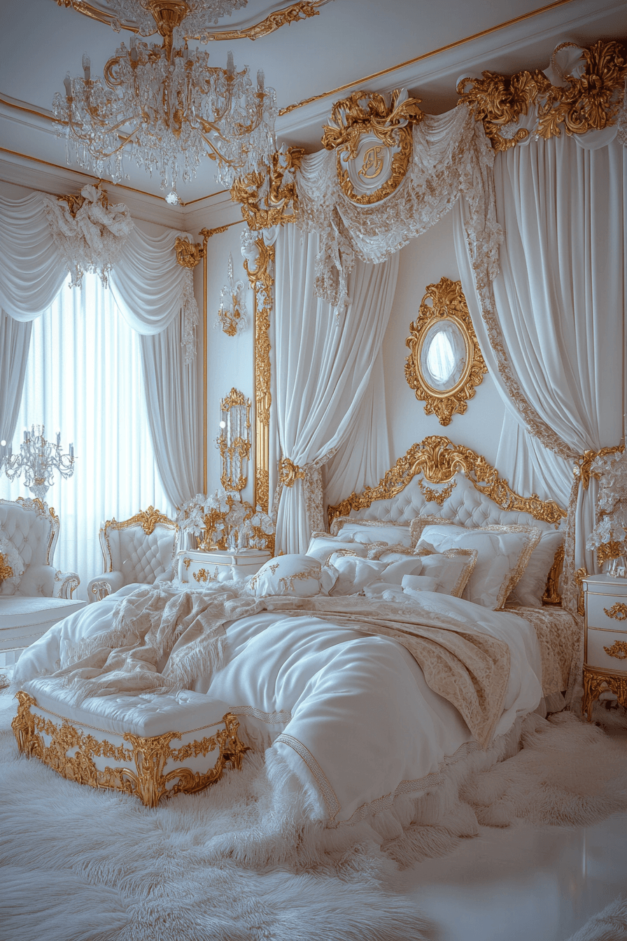 17+ White Bedroom Ideas for a Fresh and Airy Makeover 9 Elegant White And Gold