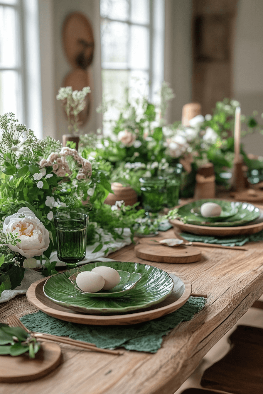 24+ Easter Table Decorations That Make Guests Feel Truly Welcome 9 Fresh Green Tablescape