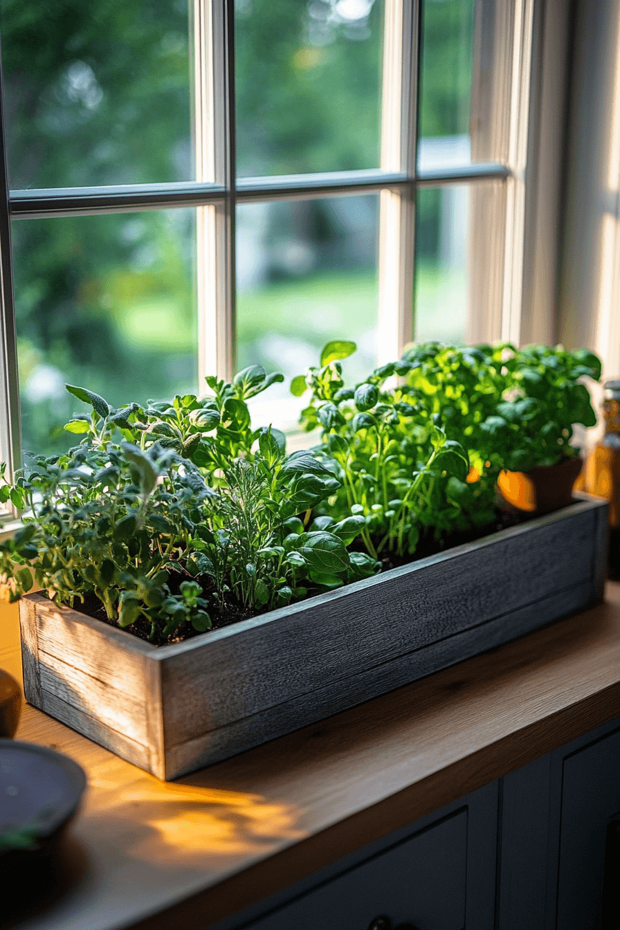 15+ Farmhouse Kitchen Decor Ideas for a Fresh and Budget-Friendly Update 9 Fresh Greens Window Box Herb Gardens