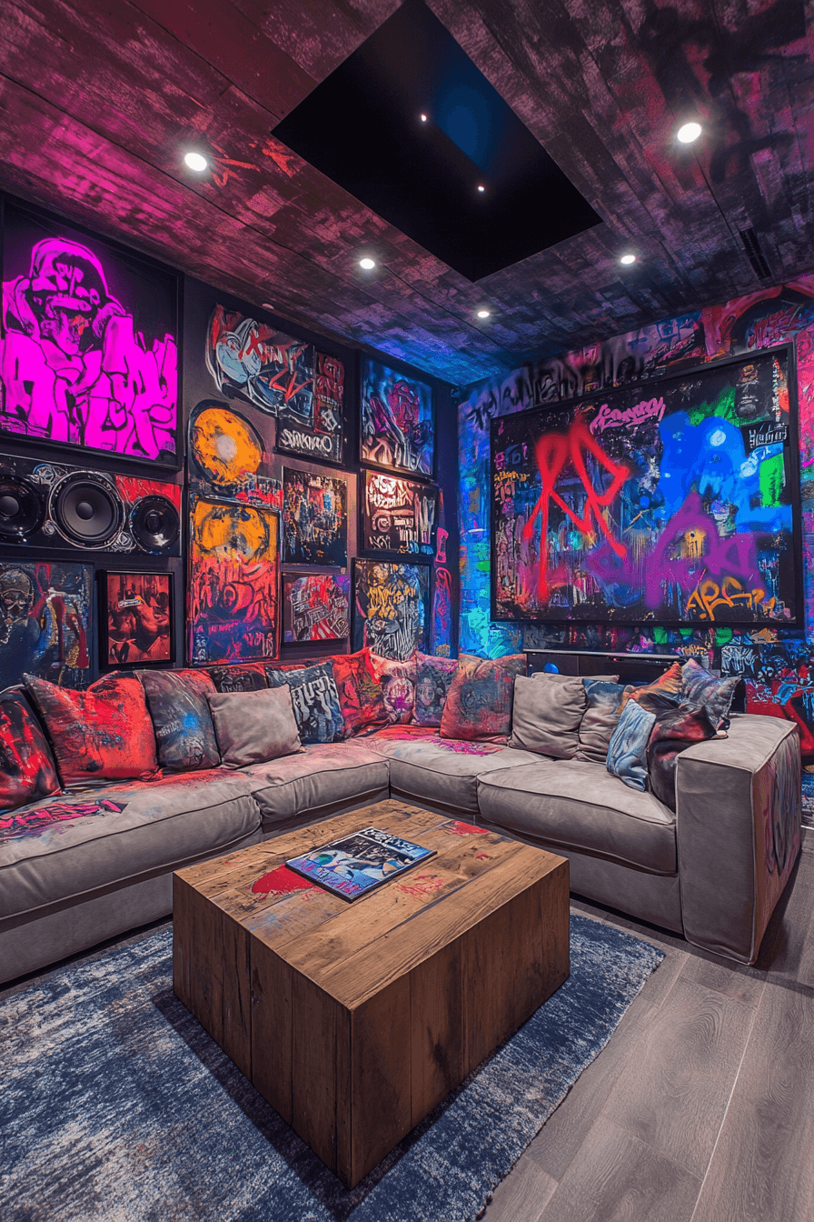 15+ Street Style Room Ideas That Bring Urban Energy Into Your Home 9 Hip Hop Inspired Media Space