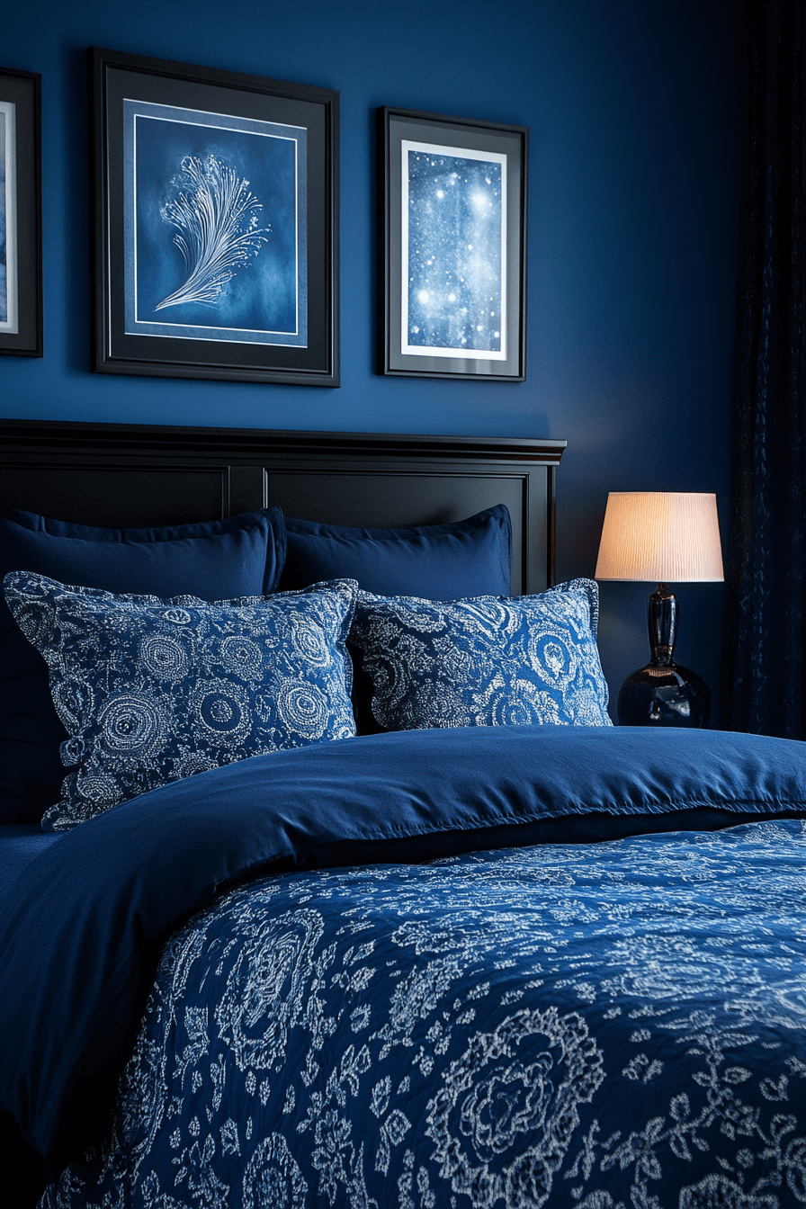 18+ Dark Aesthetic Decor Ideas That Highlight Texture and Character 9 Midnight Blue Guest Retreat