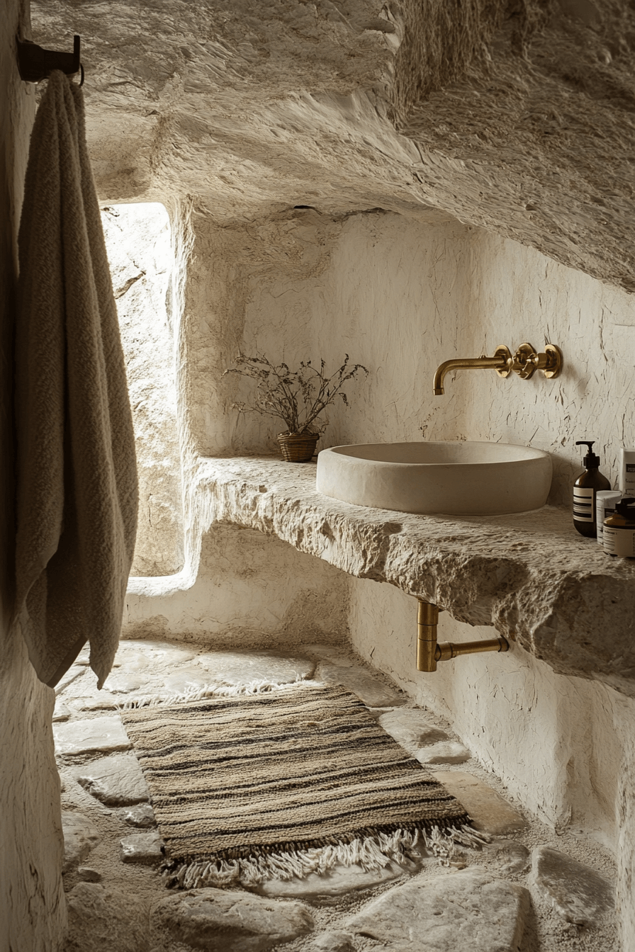 15+ Wabi Sabi Apartment Ideas That Celebrate Simplicity and Beauty 9 Raw Stone Elegance