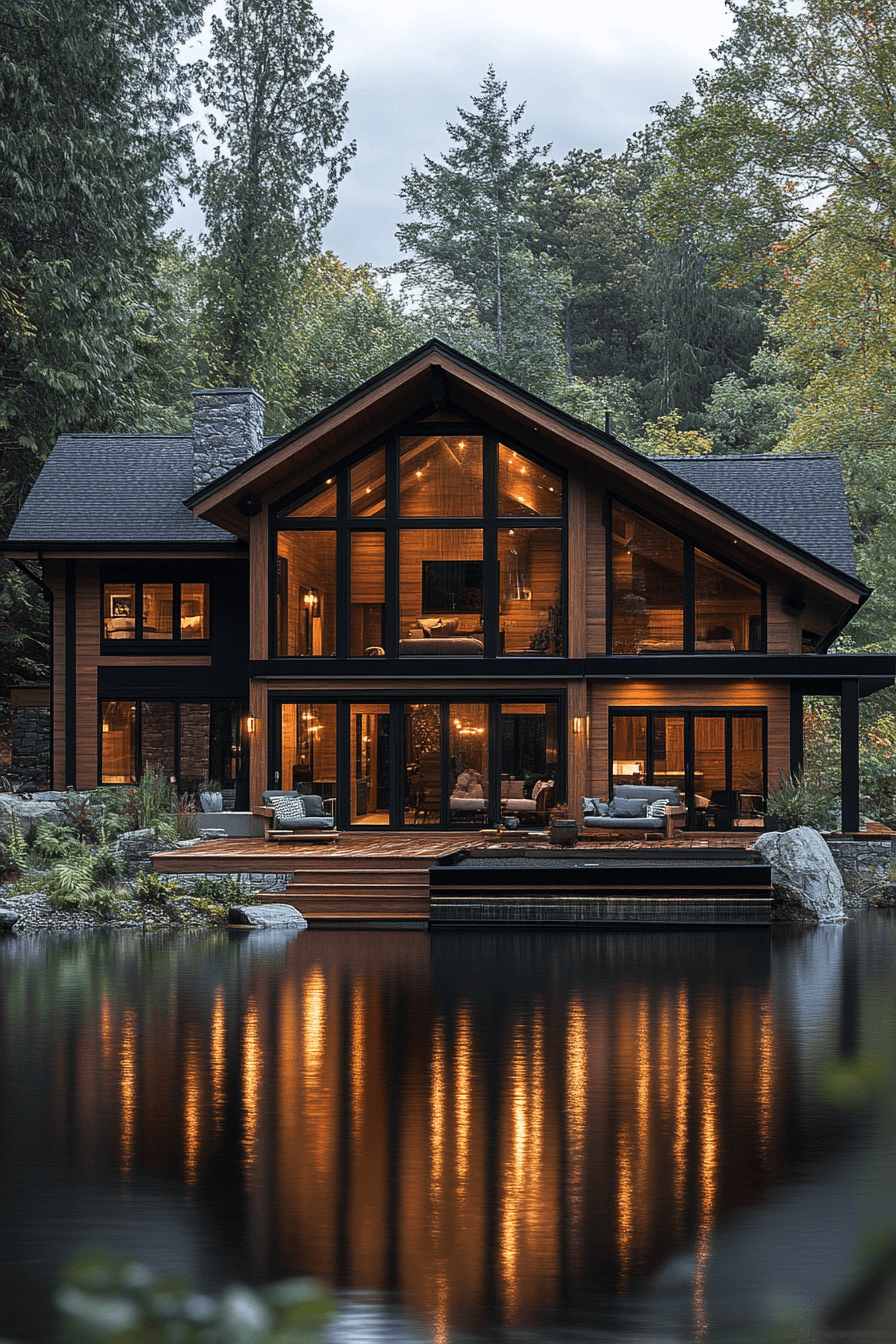 16+ Small Cabin Exterior Inspiration for Creating Your Dream Getaway 9 Riverfront Oasis