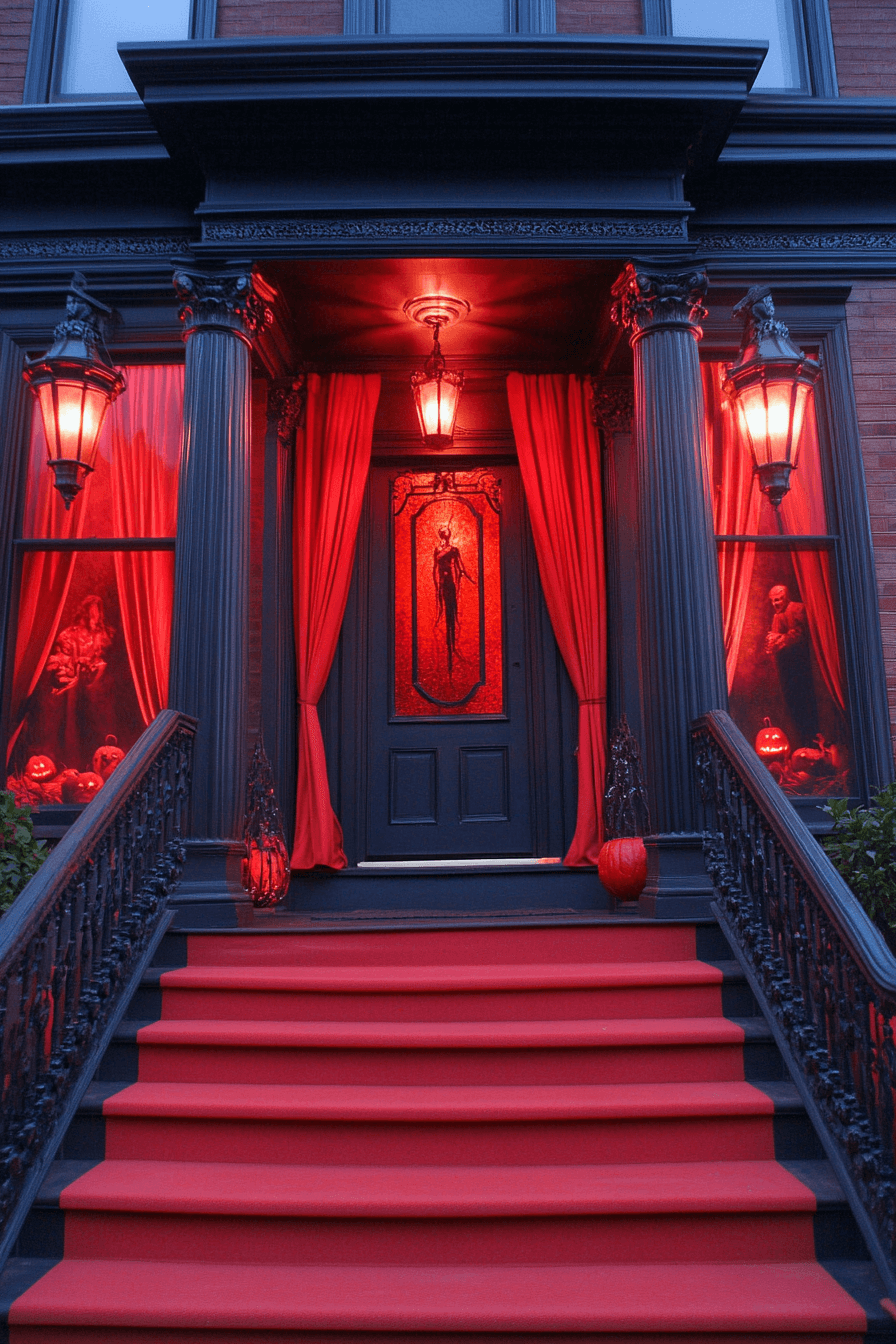 16+ Halloween Decor Front Porch Looks That Mix Fun and Fright 9 Shadowy Spook Scene