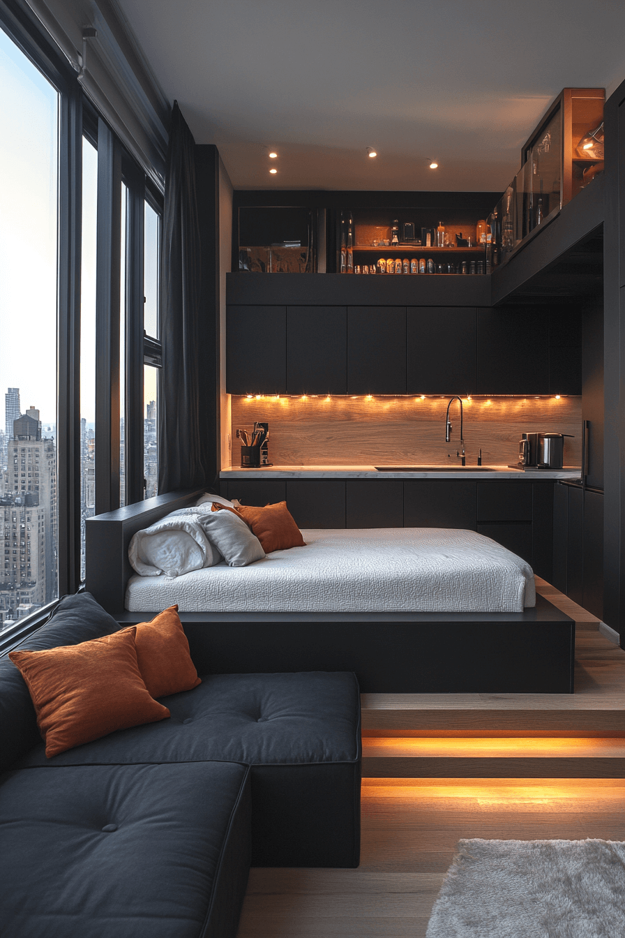 28+ Studio Apartment Ideas That Transform Simple Spaces with Ease 9 Sleek Urban Design