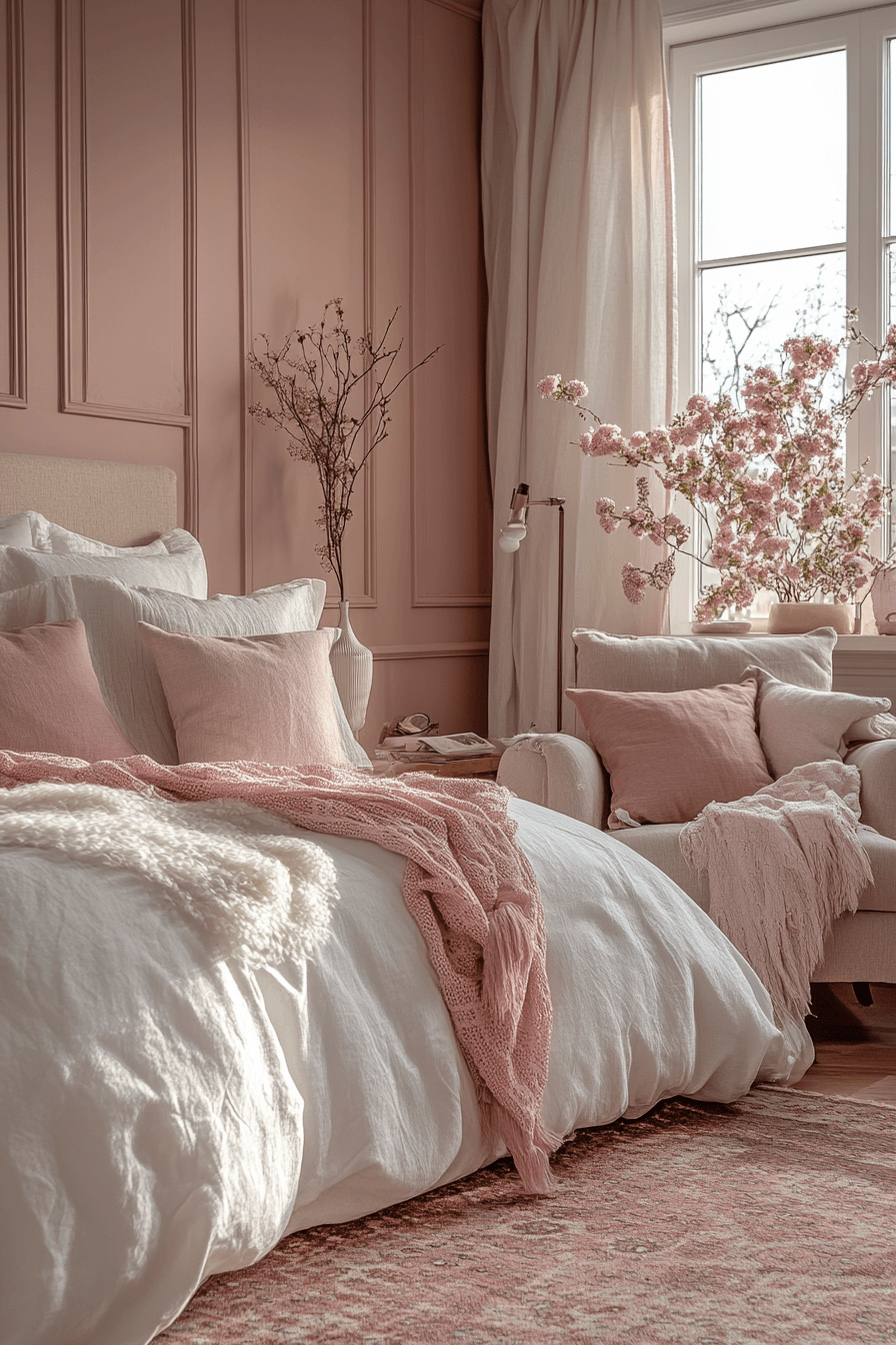 15+ Pink Boho Bedroom Ideas That Blend Playfulness and Serenity 9 Stylish Soft Boho