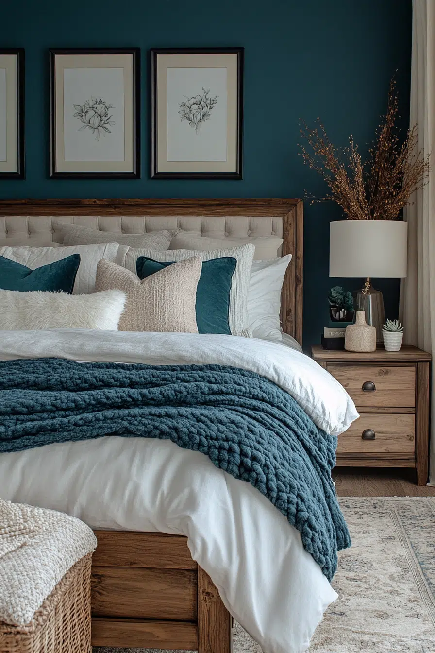 15+ Dark Teal Bedroom Ideas That Make a Statement With Style blissful dark teal bedroom retreat 1