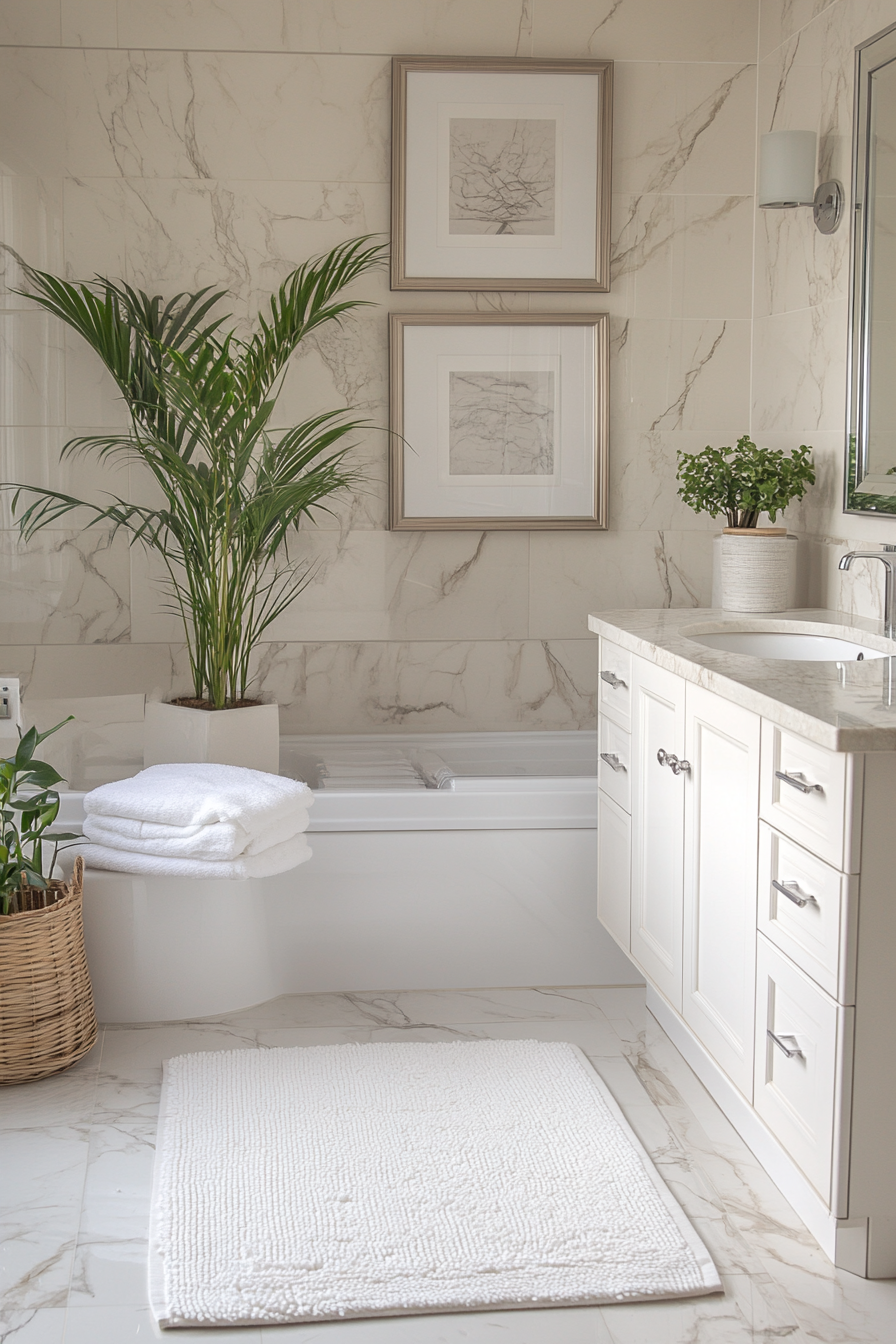 17+ Neutral Bathroom Decor Looks That Spark Serenity and Balance off white luxe serenity 1