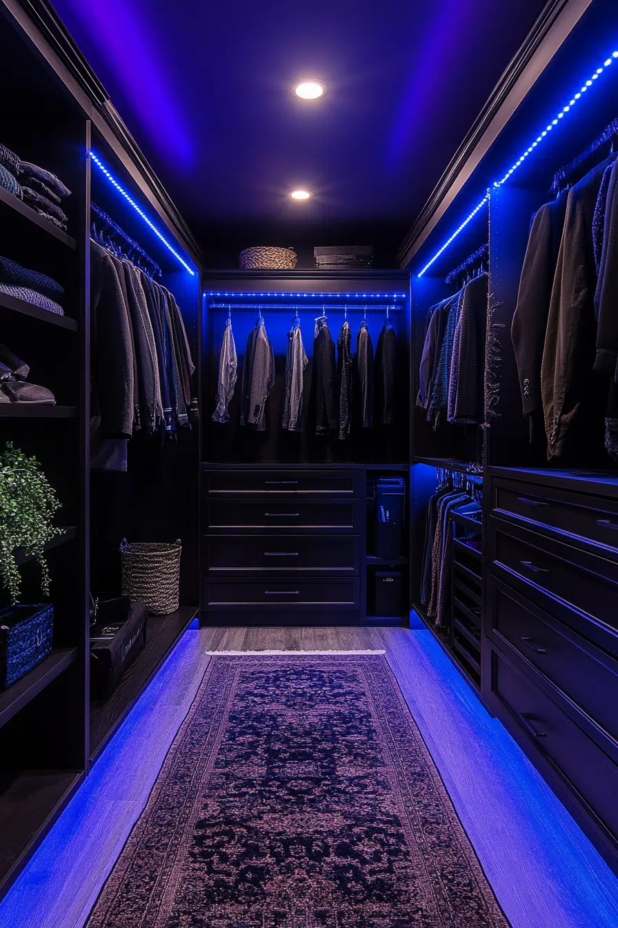 15+ Walk In Closet Ideas That Transform Clutter Into Chic Comfort sophisticated monochrome walk in closet 1