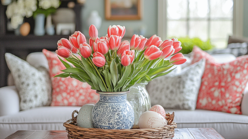 20+ Easter Living Room Decor That Works Beautifully on Any Budget easter living room decor