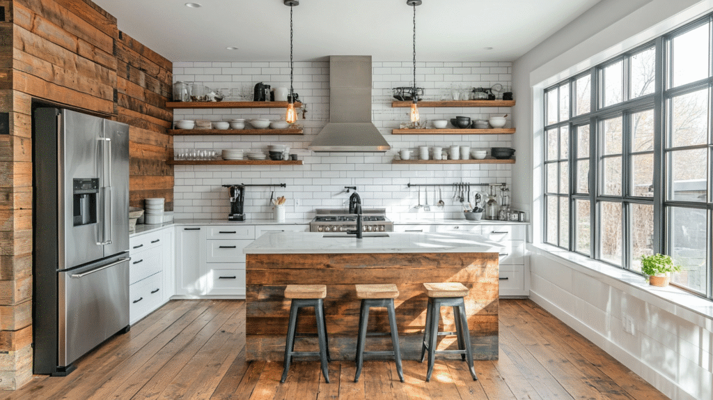 17+ Industrial Farmhouse Kitchen Designs That Bring Comfort and Edge Together industrial farmhouse kitchen