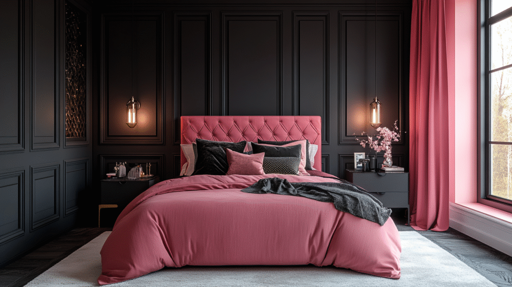 15+ Pink and Black Bedroom Ideas That Blend Playfulness and Sophistication pink and black bedroom ideas