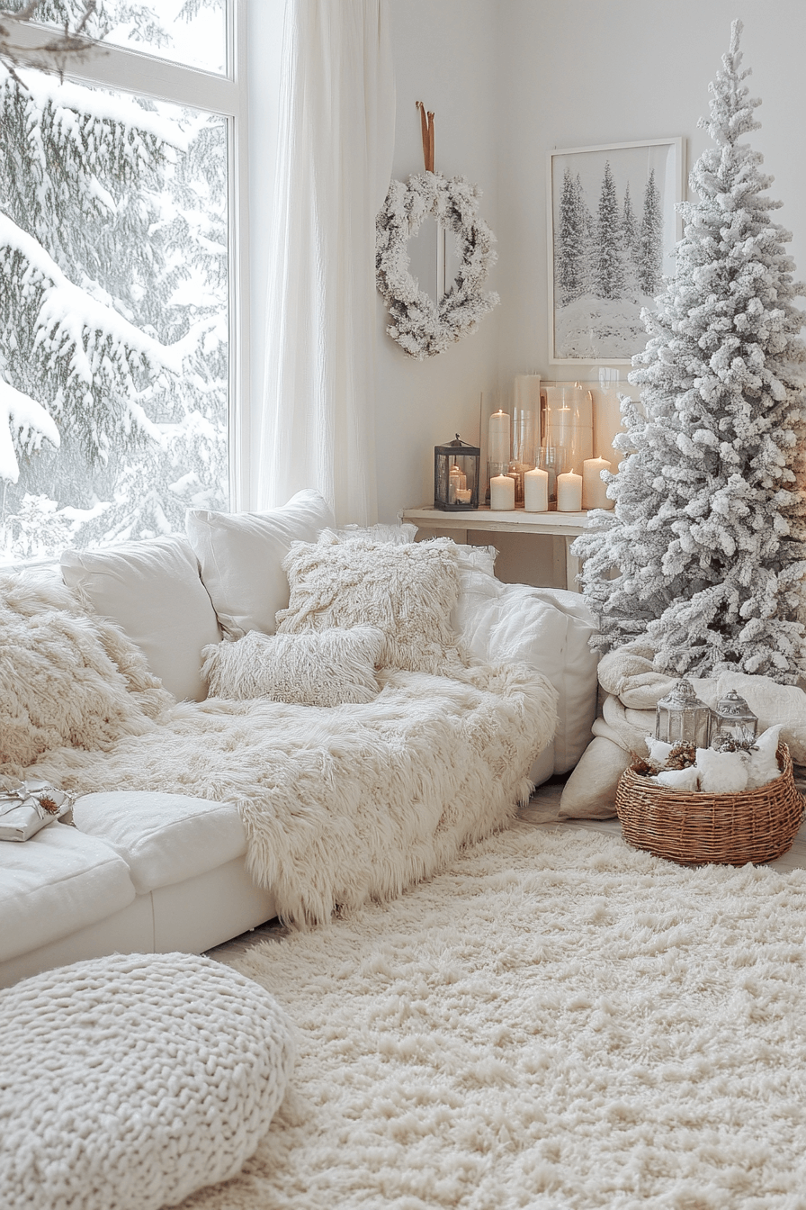 29 Cozy Christmas Decor Inspirations for a Warm and Merry Holiday 11 Winter White Glow