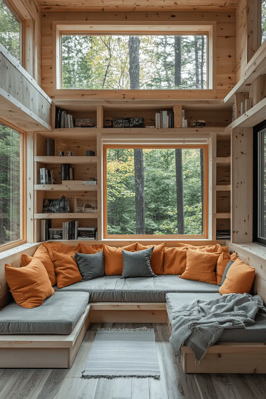 25 Little Cabin Living Room Looks That Bring Charm And Comfort 11 Small Space Cabin Living