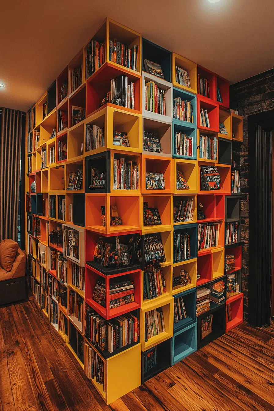 25 Bookshelf Ideas To Make Your Space Feel Organized And Chic 11 Stackable Cube Shelf Units