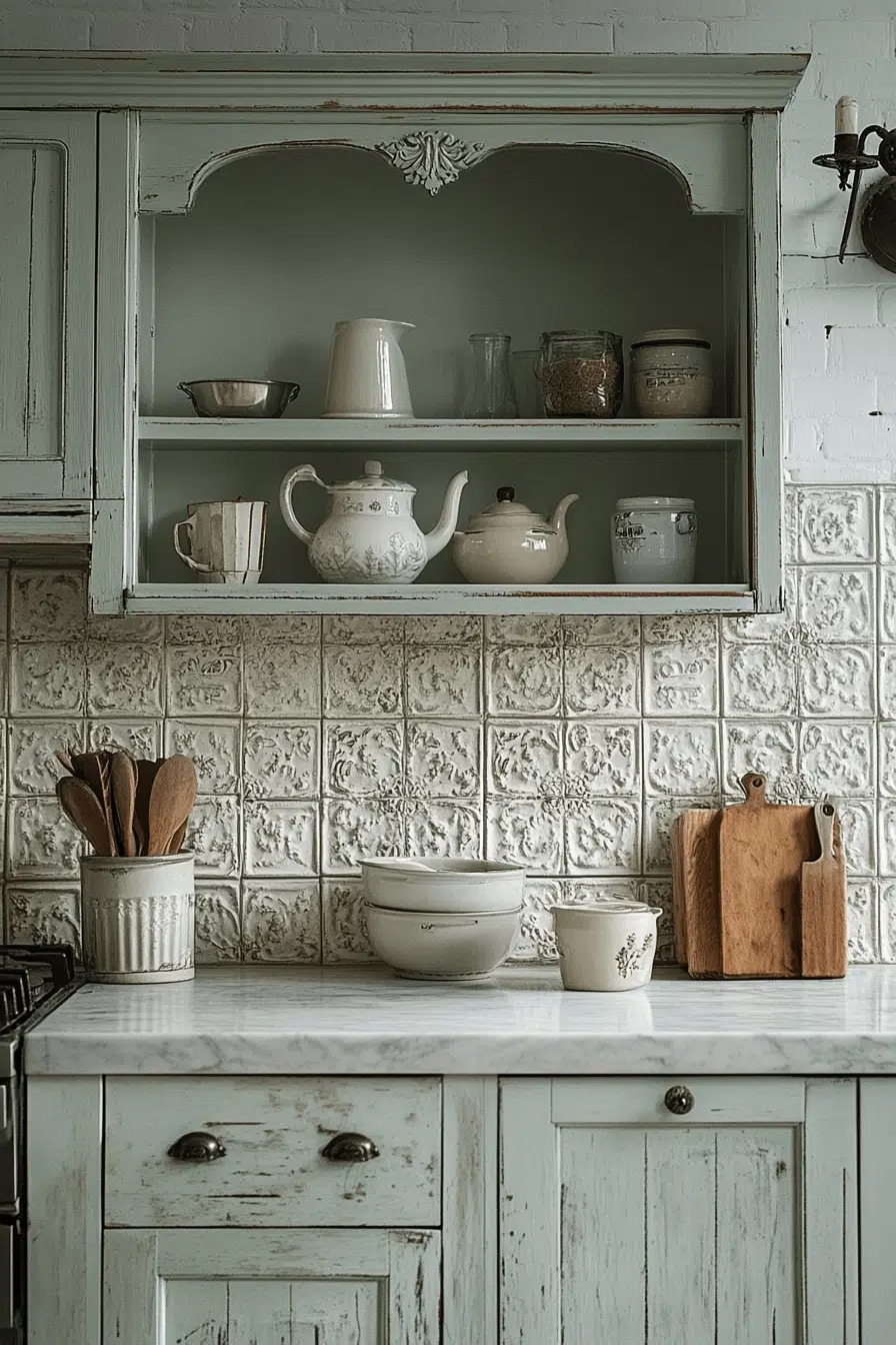 25 Backsplash Kitchen Ideas That Brighten Up Any Room 14 Vintage Tin Tile Style