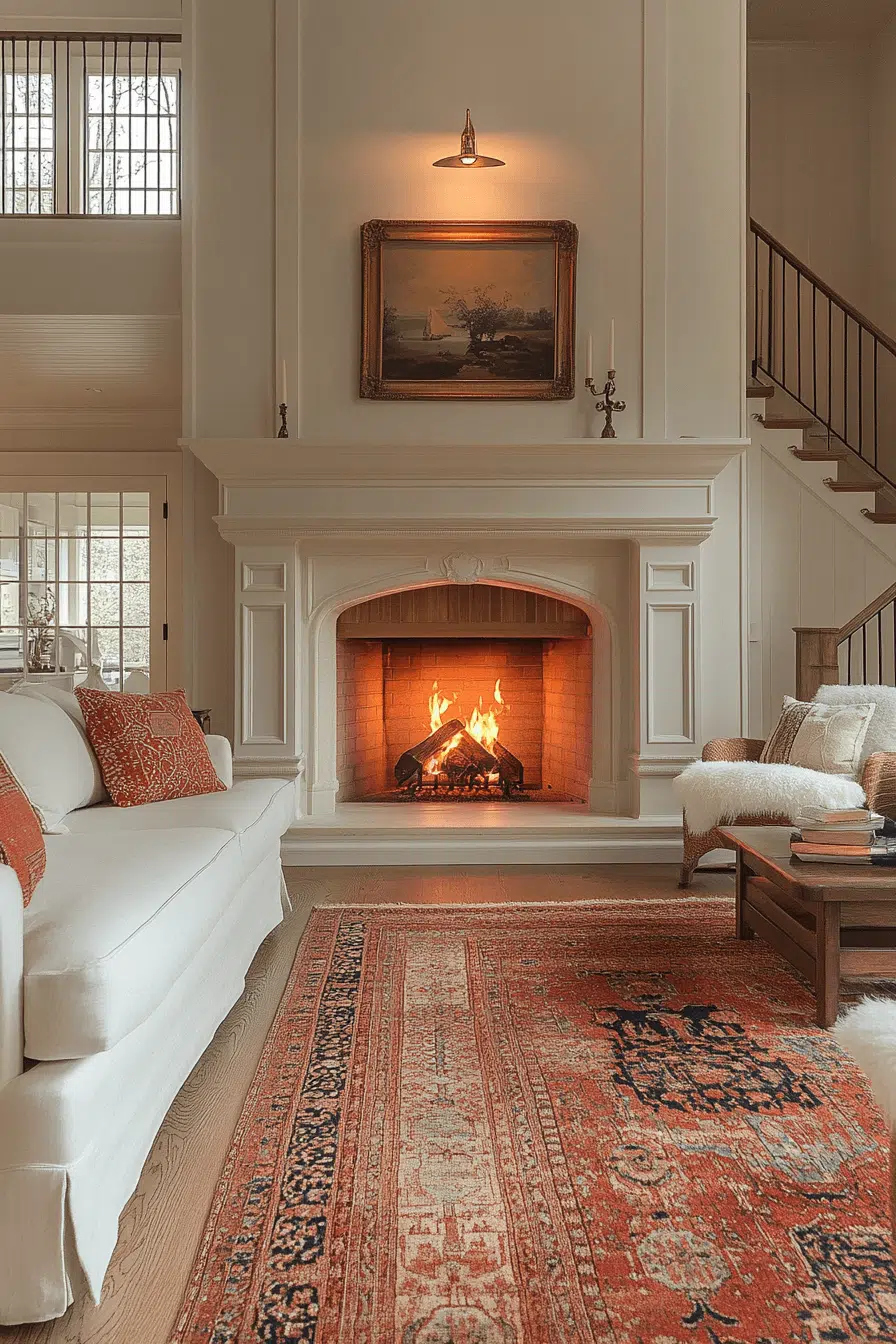 25 Antique Farmhouse Decor Ideas For A Relaxed Country Home Feel 15 Historic Fireplace Statement Piece