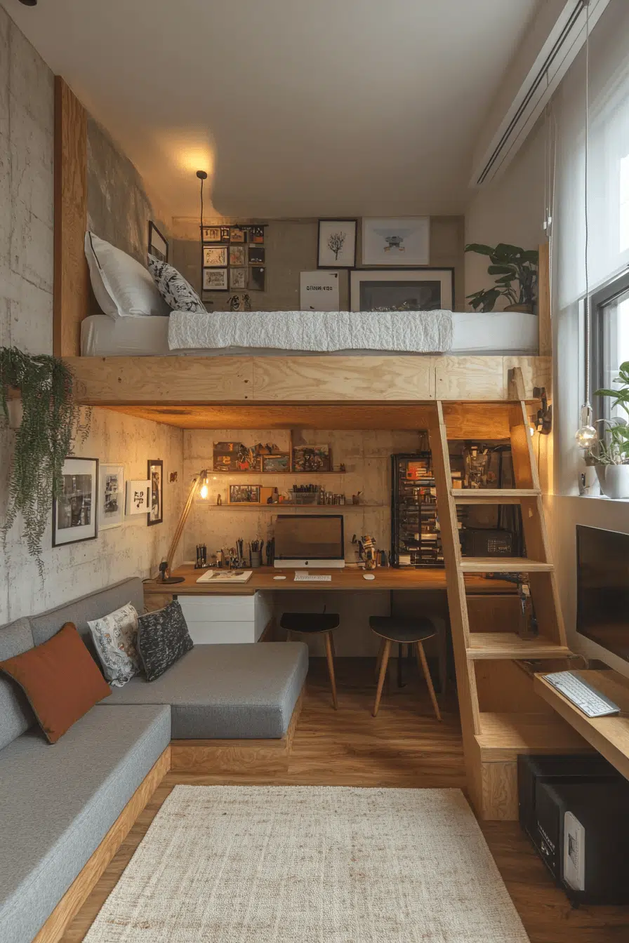 25 Loft Beds For Small Rooms That Make The Most Of Every Inch 15 Studio Space Loft Bed