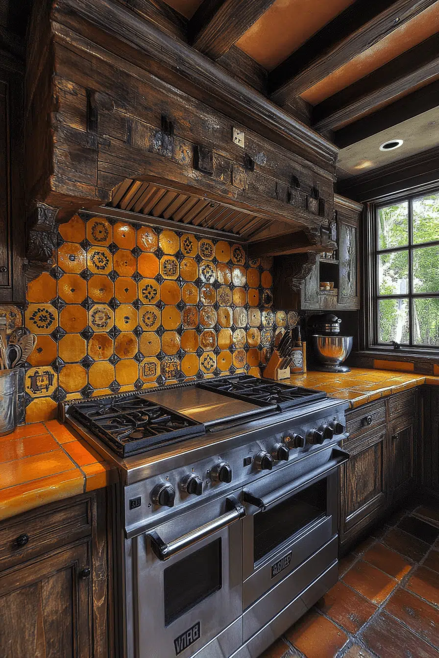 25 Backsplash Kitchen Ideas That Brighten Up Any Room 16 Terracotta Textured Backsplash Appeal