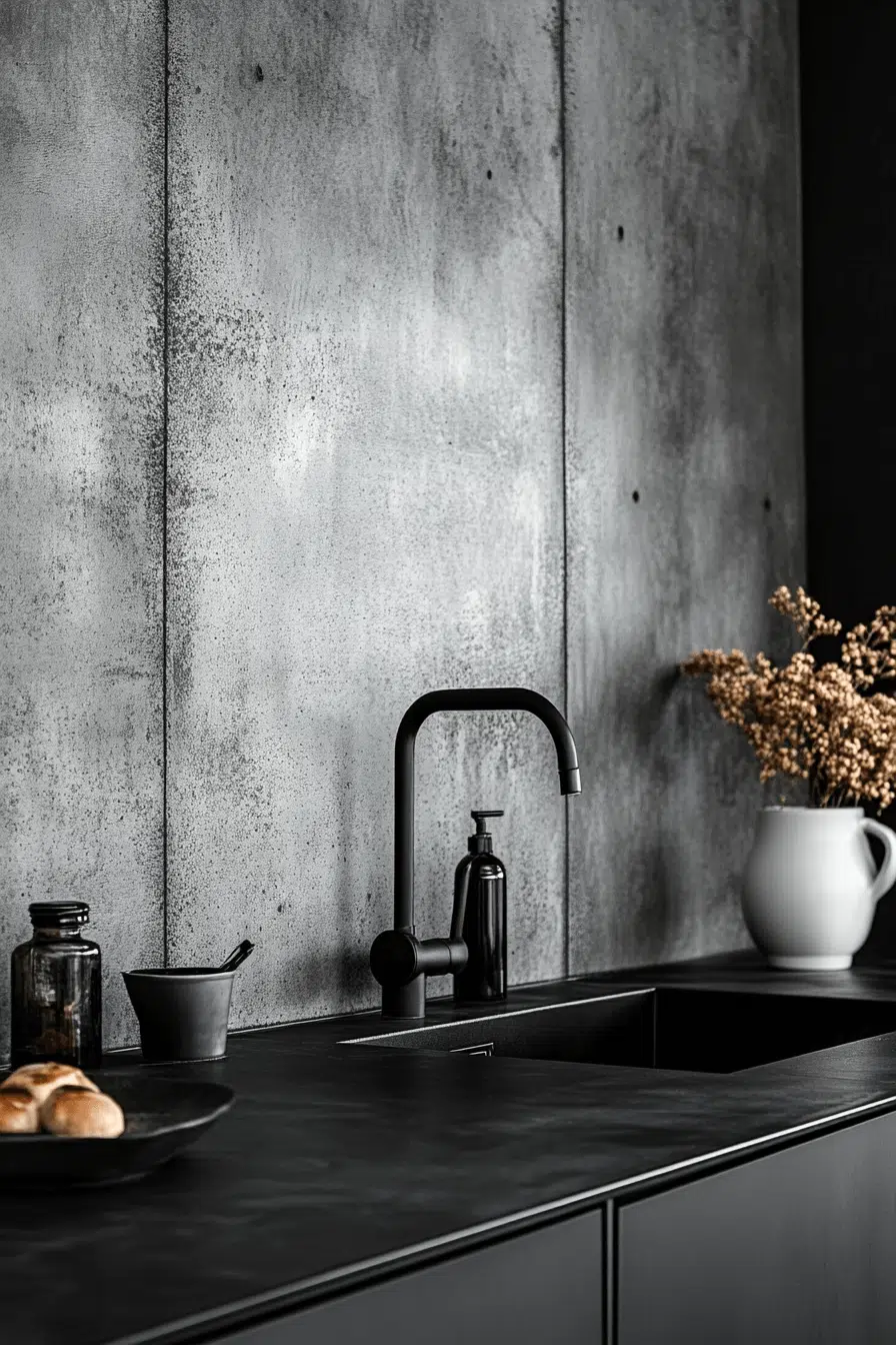 25 Backsplash Kitchen Ideas That Brighten Up Any Room 18 Concrete Minimalist Kitchen Backsplash