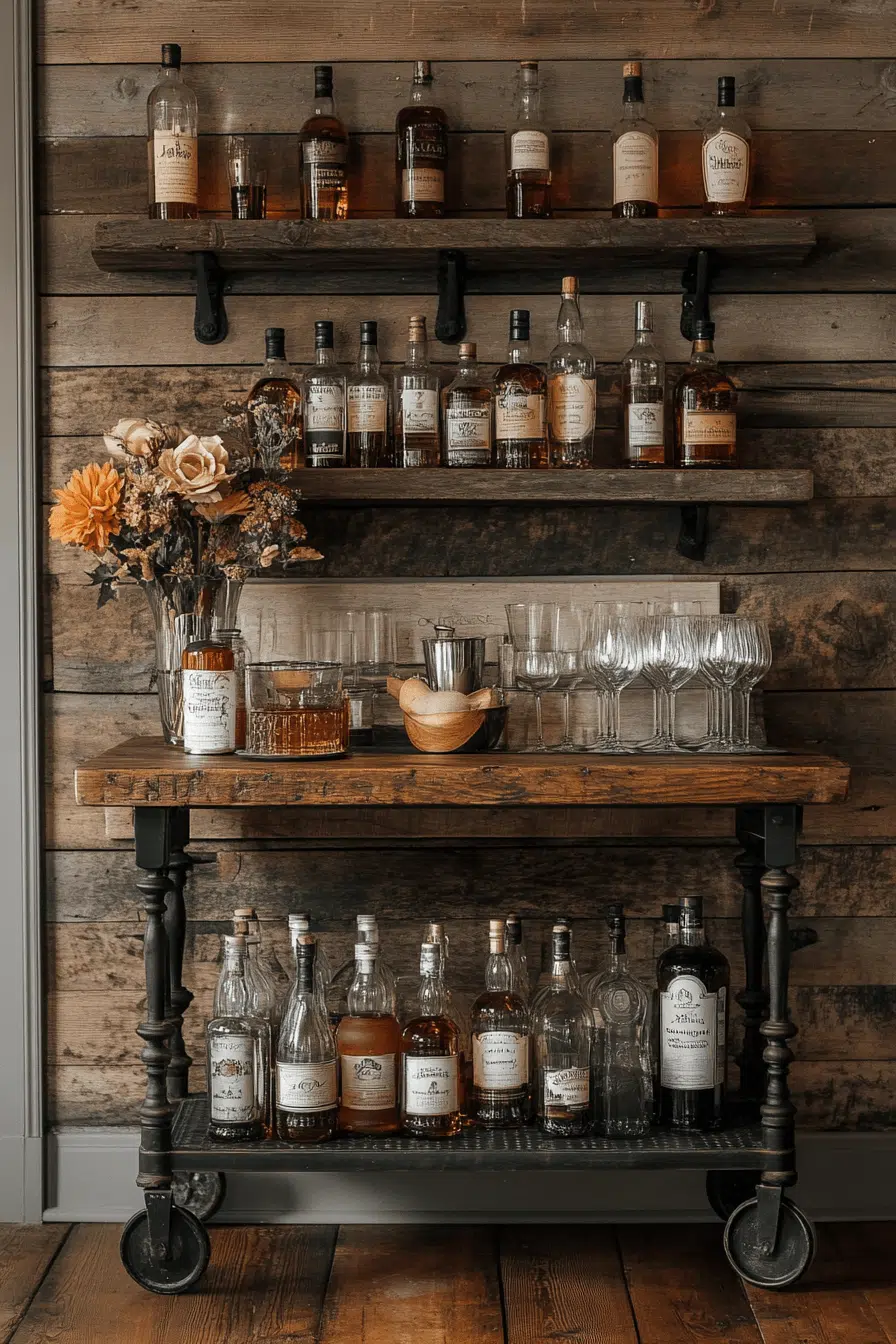 25 Antique Farmhouse Decor Ideas For A Relaxed Country Home Feel 19 Classic Bar Decor Detail