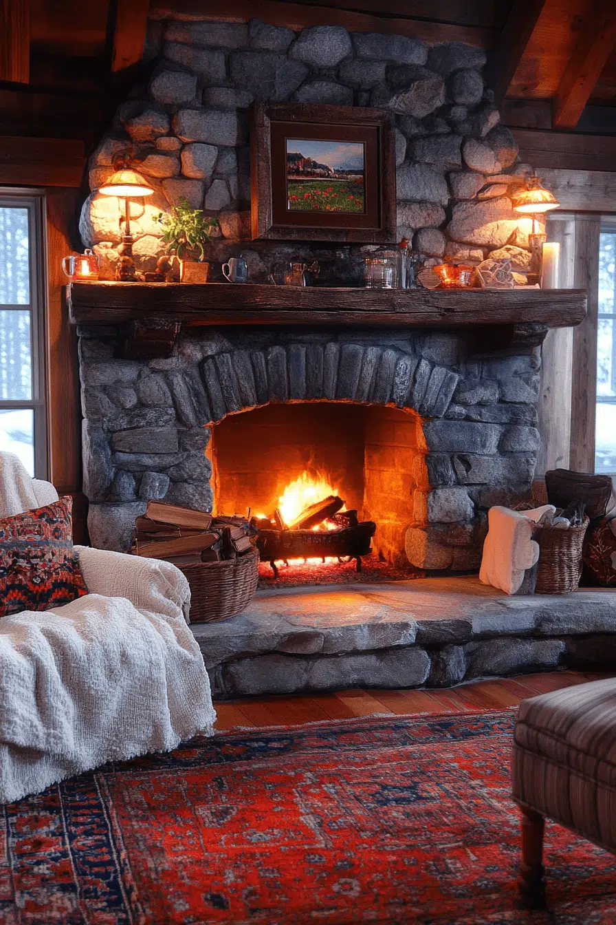 25 Fireplace Interior Ideas To Create A Beautiful Focal Point 19 Cottage Fireplace Cozy Vibes