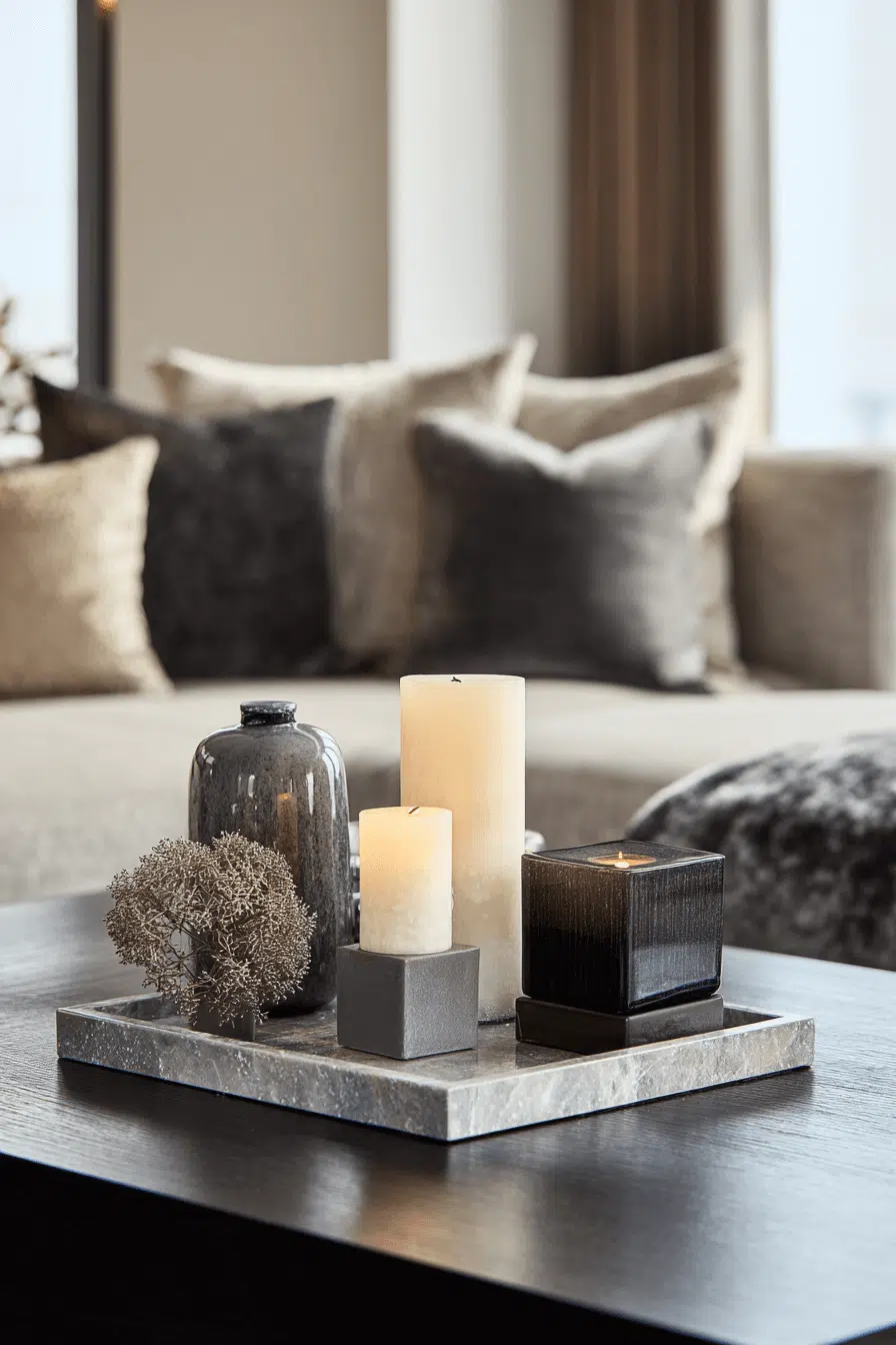 25 Coffee Table Decor Ideas That Feel Fresh And Creative 19 Monochrome Styled Table Beauty
