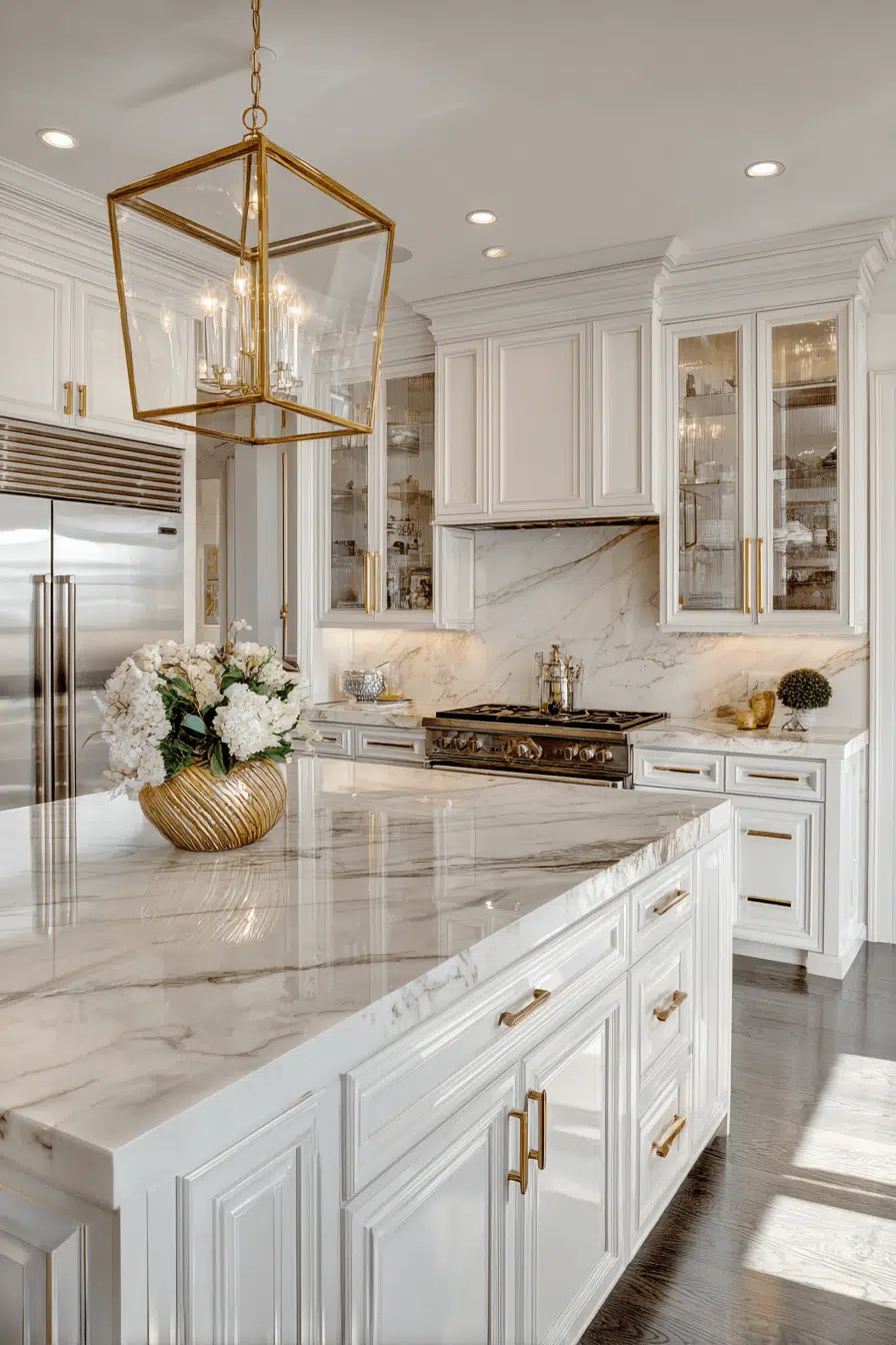 25 Backsplash Kitchen Ideas That Brighten Up Any Room 19 Quartz Luxury Backsplash Look