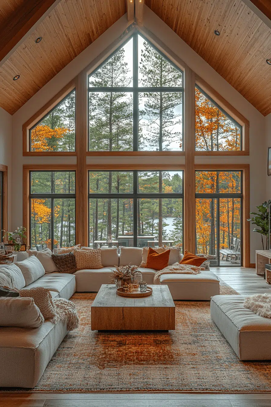 25 Little Cabin Living Room Looks That Bring Charm And Comfort 20 Roomy Retreat Cabin Setting