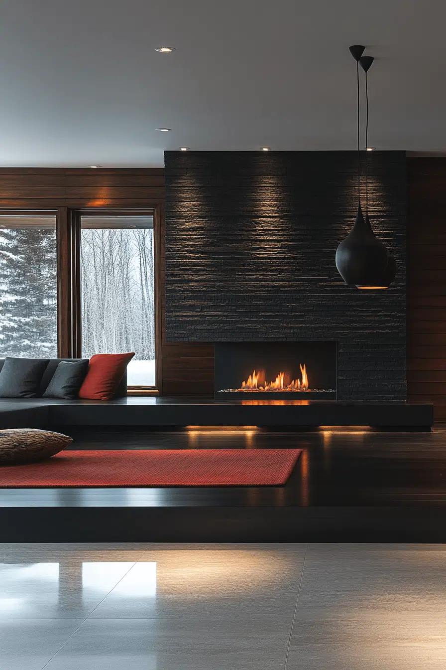 25 Fireplace Interior Ideas To Create A Beautiful Focal Point 20 Sleek Black Fireplace Finish