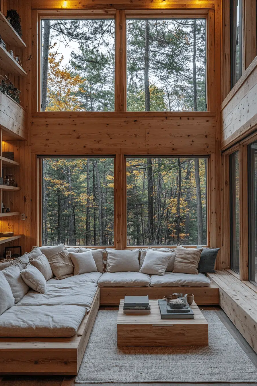 25 Little Cabin Living Room Looks That Bring Charm And Comfort 22 Tranquil Views Cabin Room