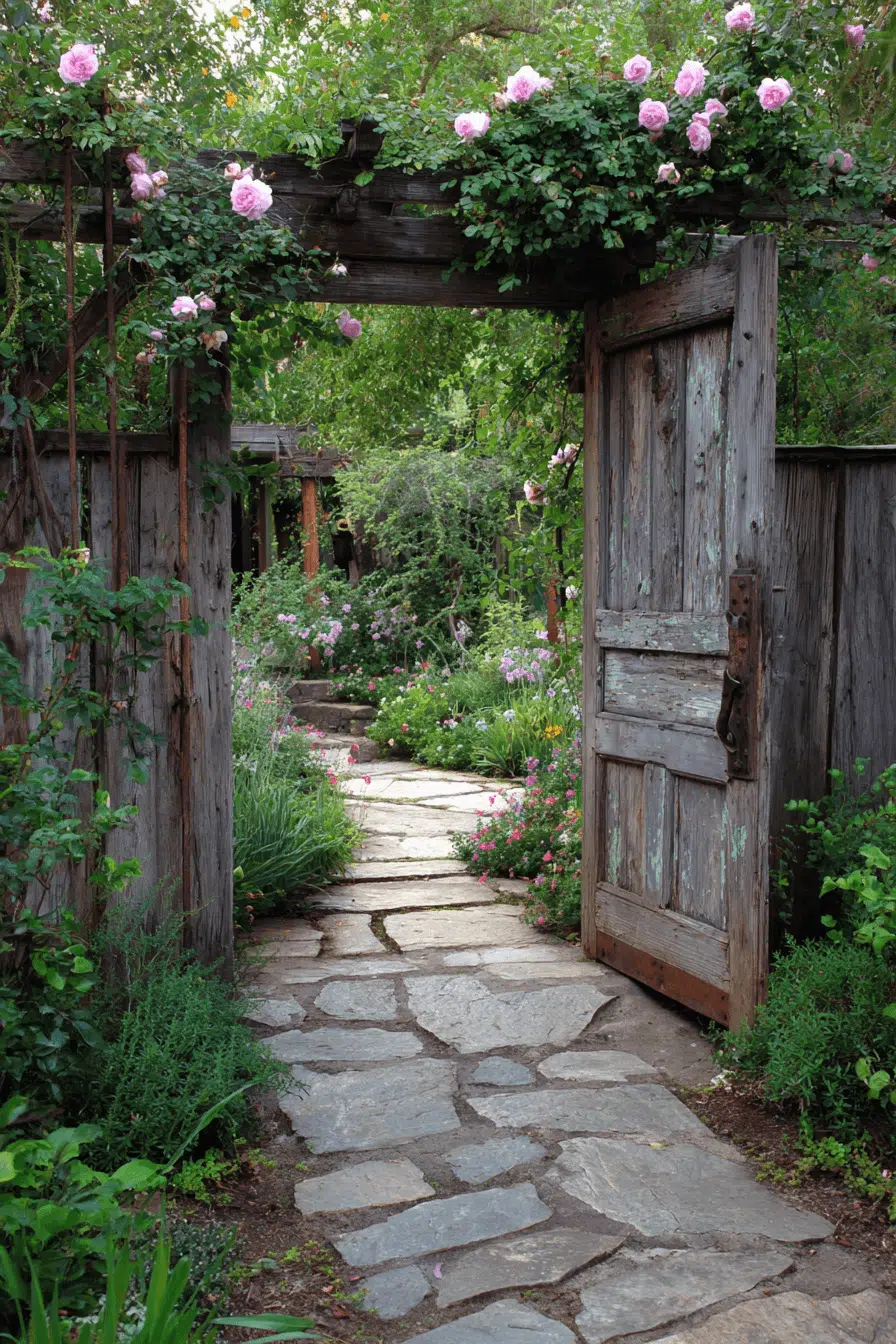 25 Antique Yard Decor Ideas For A Classic Vintage Vibe 23 Repurposed Gate Doorways Idea