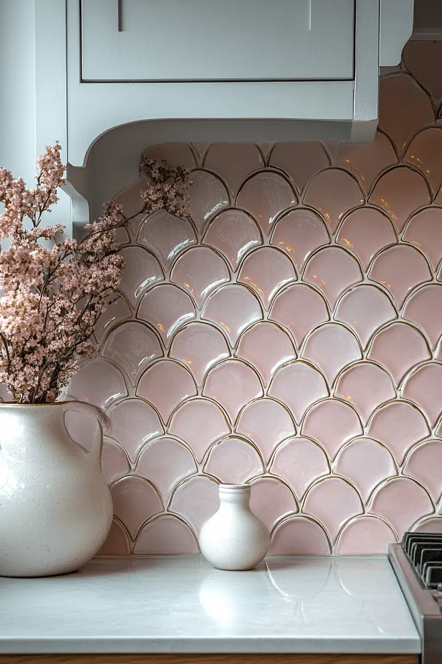 25 Backsplash Kitchen Ideas That Brighten Up Any Room 23 Scalloped Tile Classic Backsplash