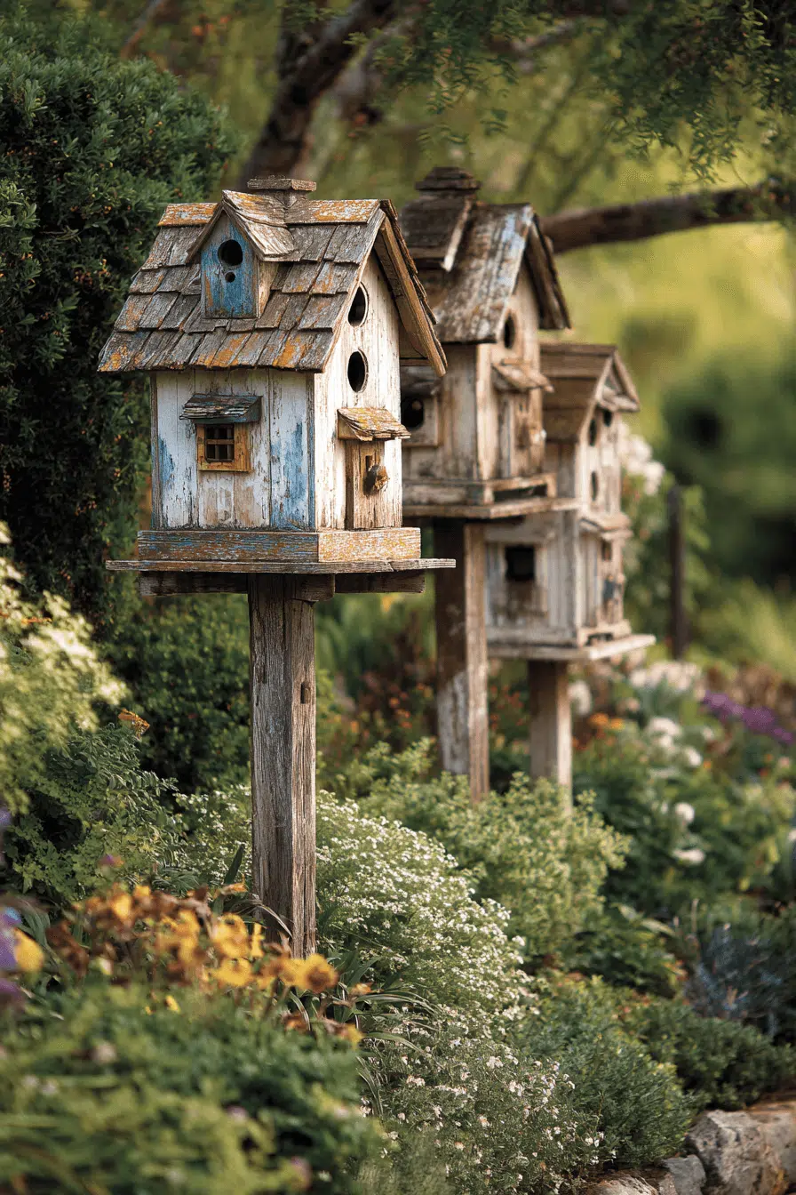 25 Antique Yard Decor Ideas For A Classic Vintage Vibe 24 Cottage Birdhouse Vintage Accents