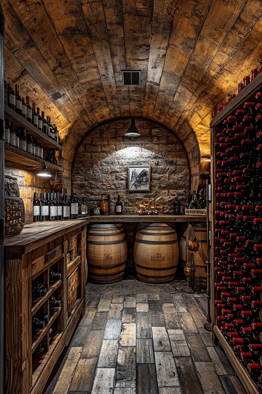 25 Antique Farmhouse Decor Ideas For A Relaxed Country Home Feel 24 Wine Cellar Farmhouse Feature