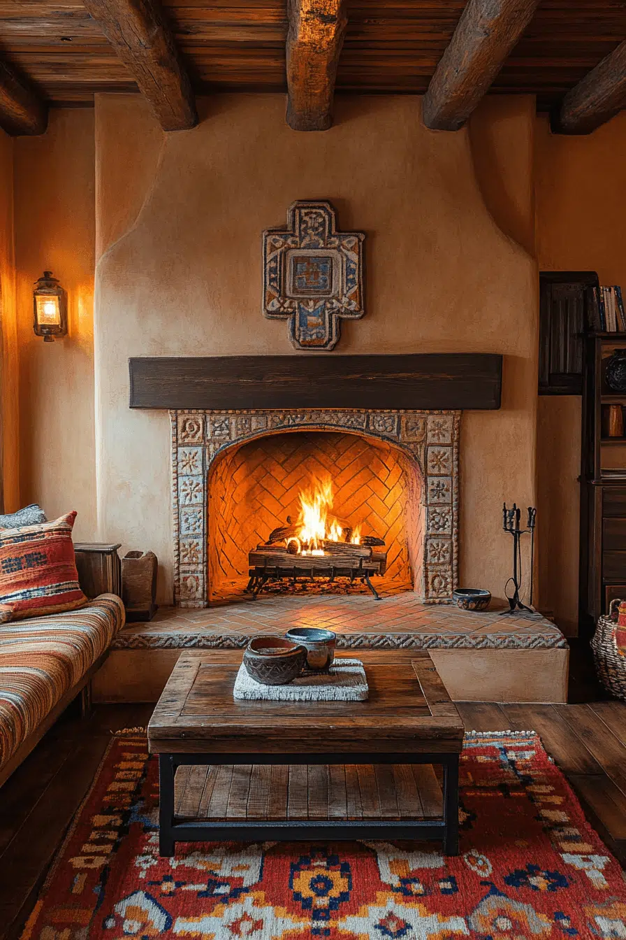 25 Fireplace Interior Ideas To Create A Beautiful Focal Point 25 Adobe Southwestern Hearth Accent