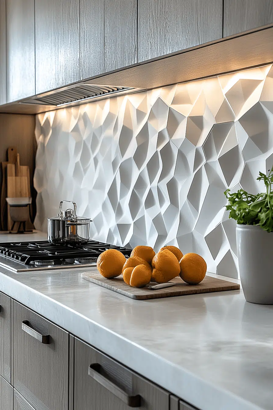 25 Backsplash Kitchen Ideas That Brighten Up Any Room 25 Contemporary 3d Tile Design
