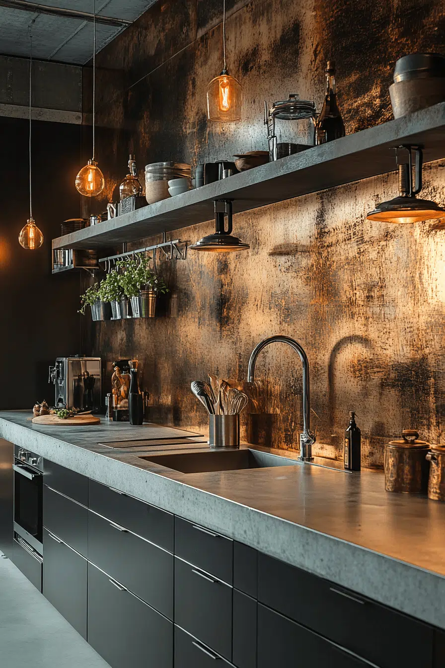 25 Backsplash Kitchen Ideas That Brighten Up Any Room 5 Industrial Metal Style Backsplash