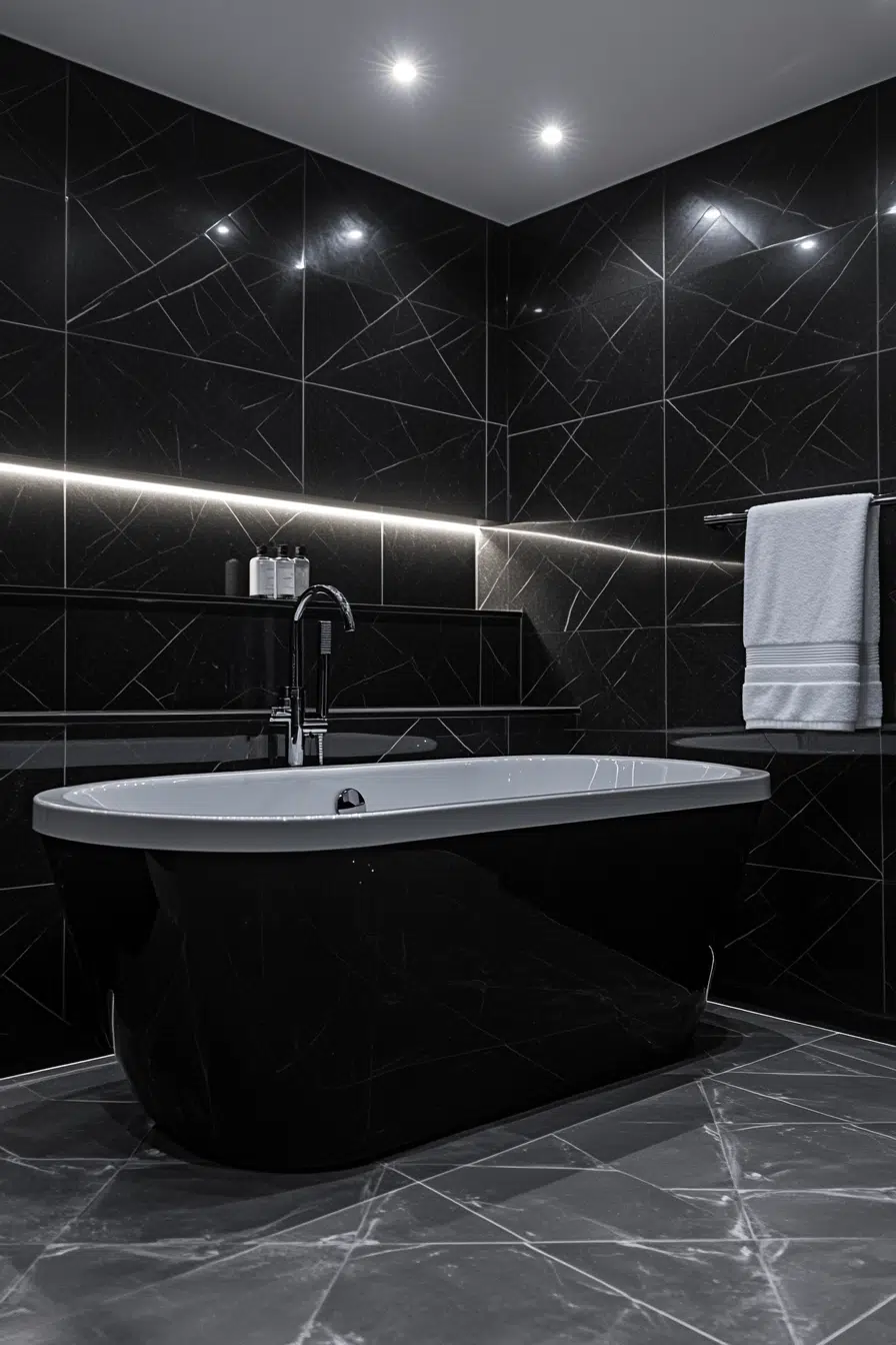 25 Luxury Bathroom Design Ideas To Create A Truly Serene Space 5 Monochrome Classic Bathroom Appeal