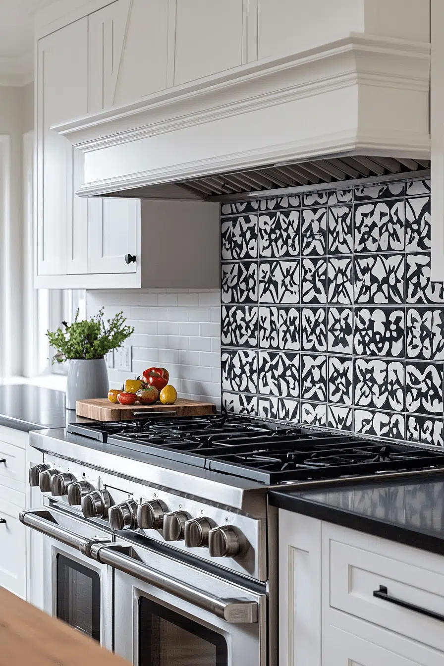 25 Backsplash Kitchen Ideas That Brighten Up Any Room 6 Playful Geometric Tile Patterns
